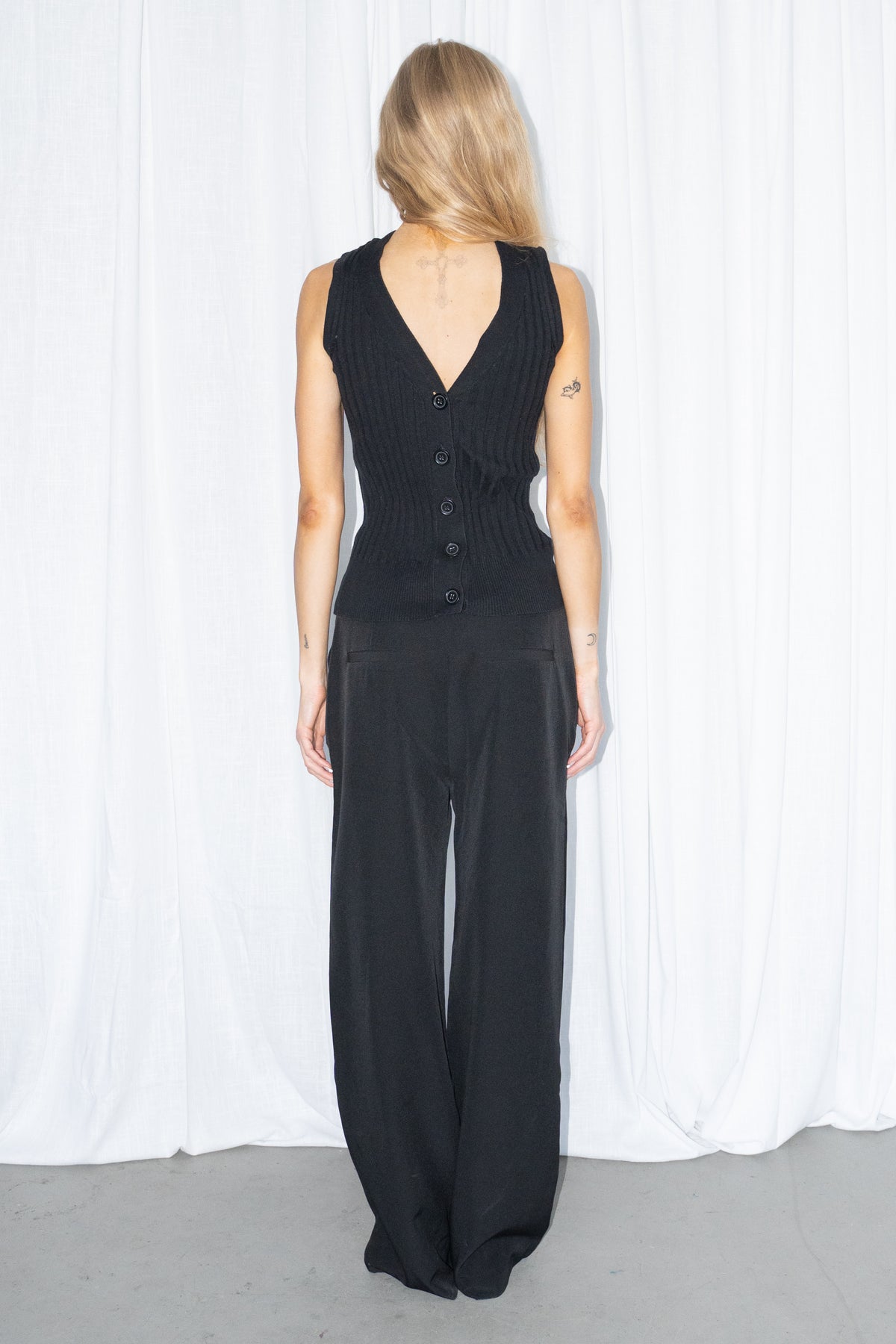 Black Tailored Trousers - Size M