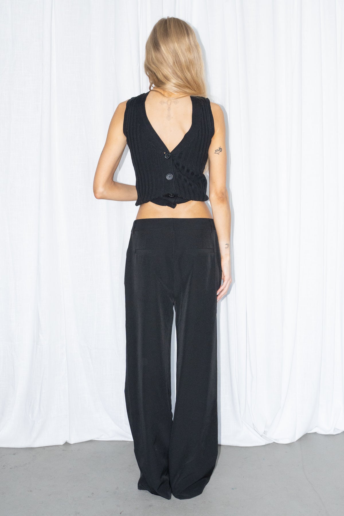 Black Tailored Trousers - Size M