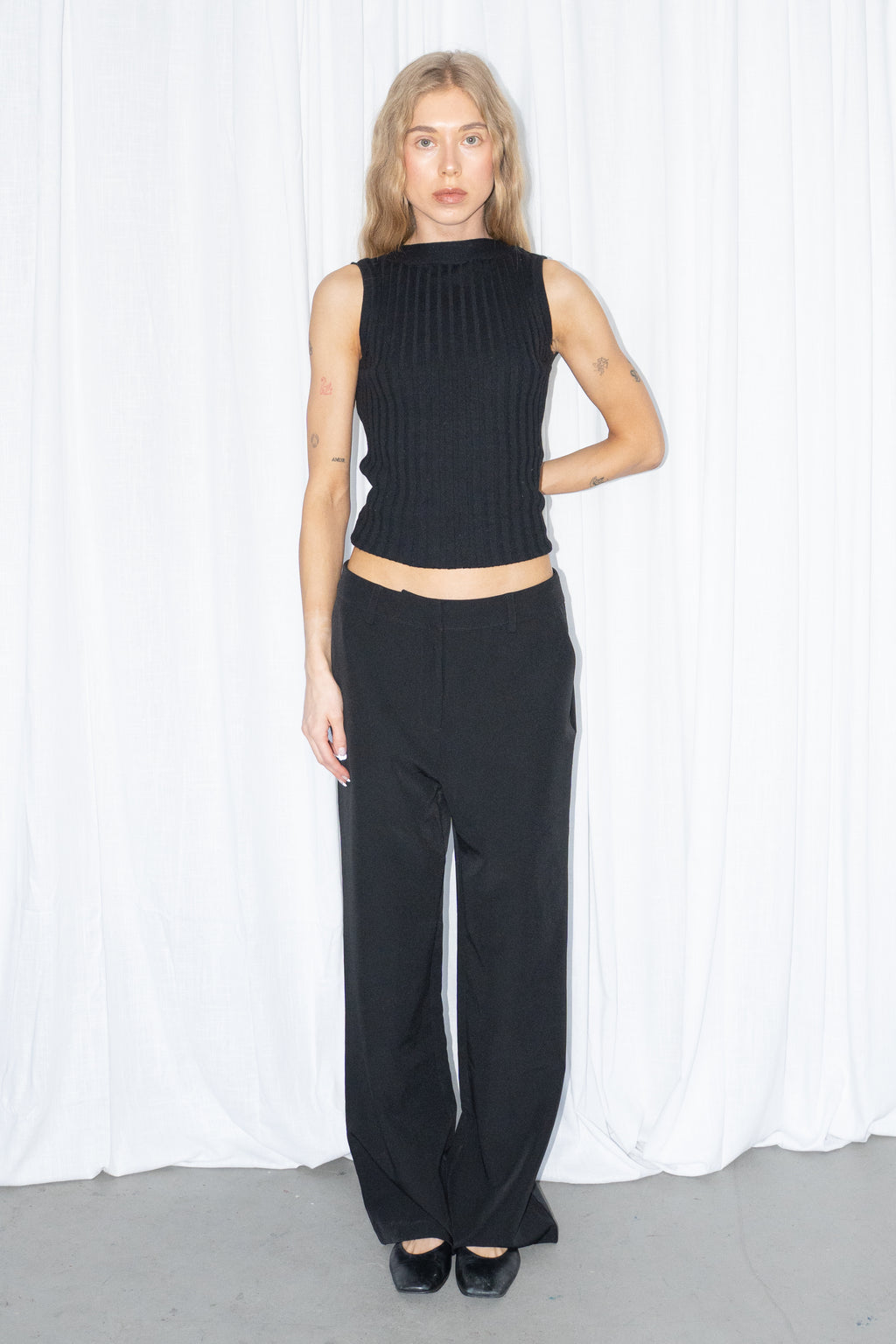 Black Tailored Trousers - Size M