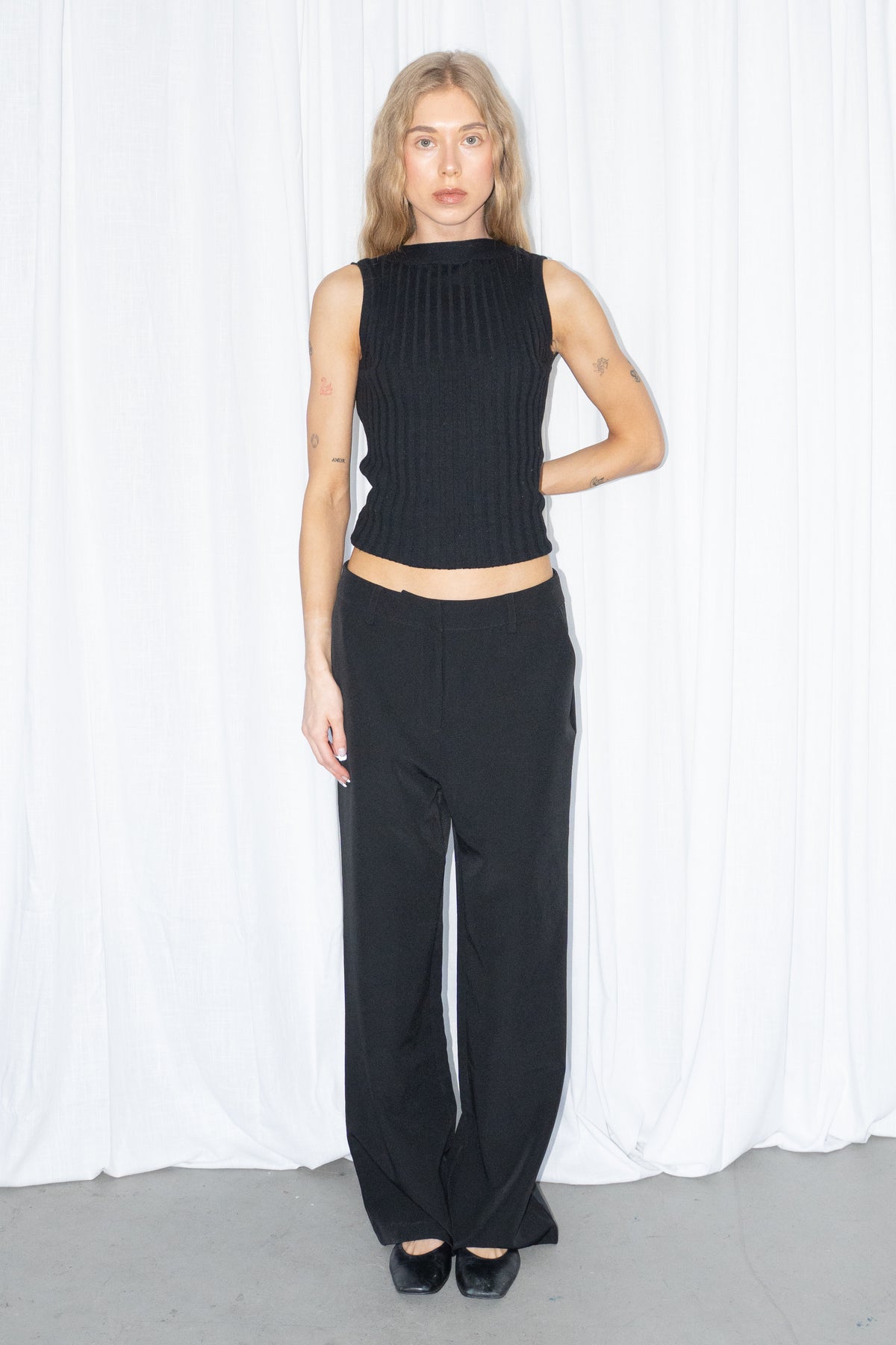 Black Tailored Trousers - Size M