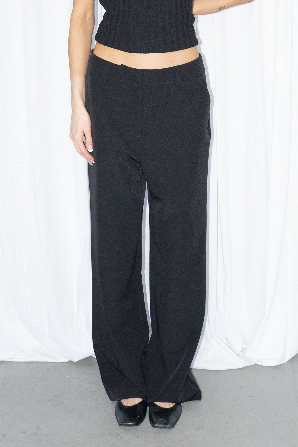 Black Tailored Trousers - Size M