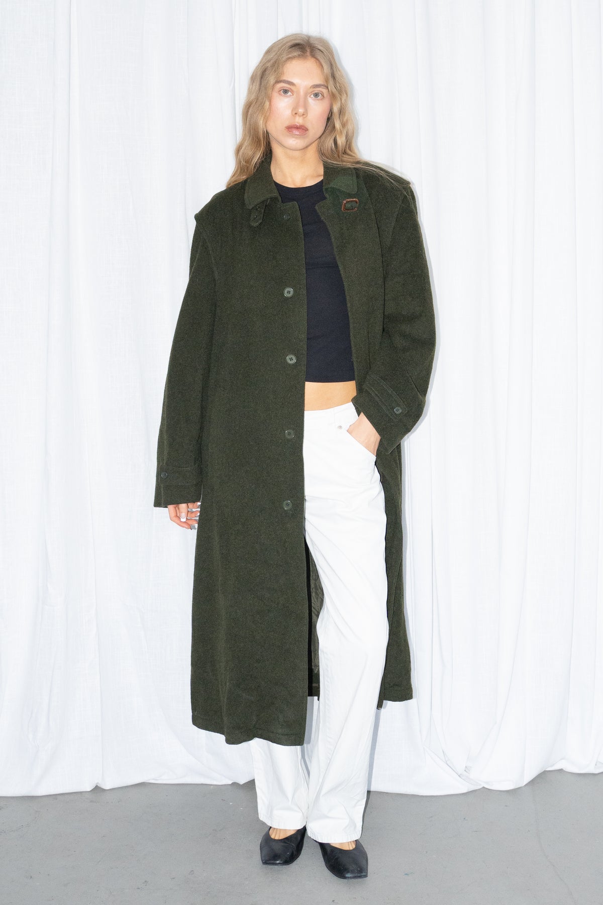 Green Long Coat - Size XL