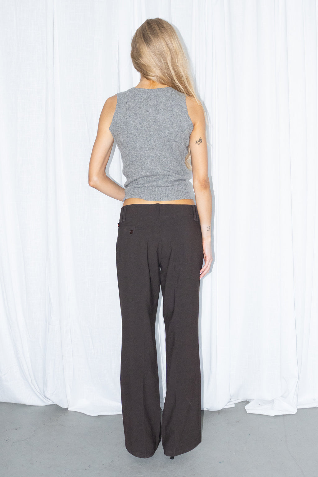 Dark Brown Tailored Trousers - Size M
