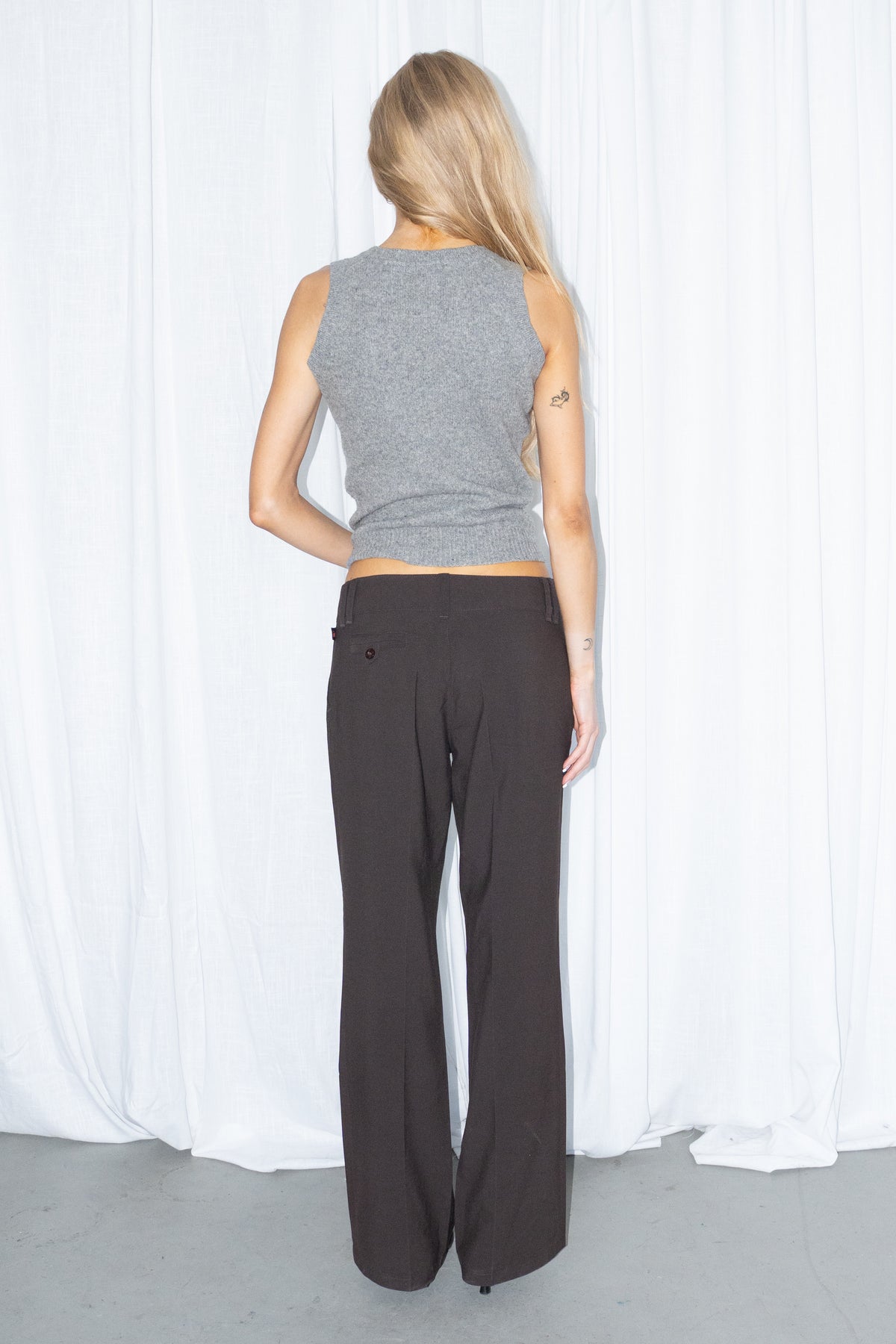Dark Brown Tailored Trousers - Size M
