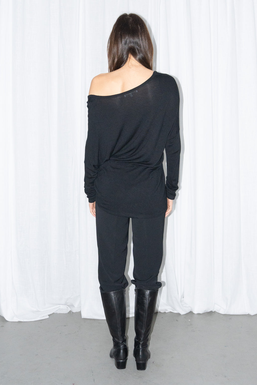 Black Off-Shoulder Top - Size  L