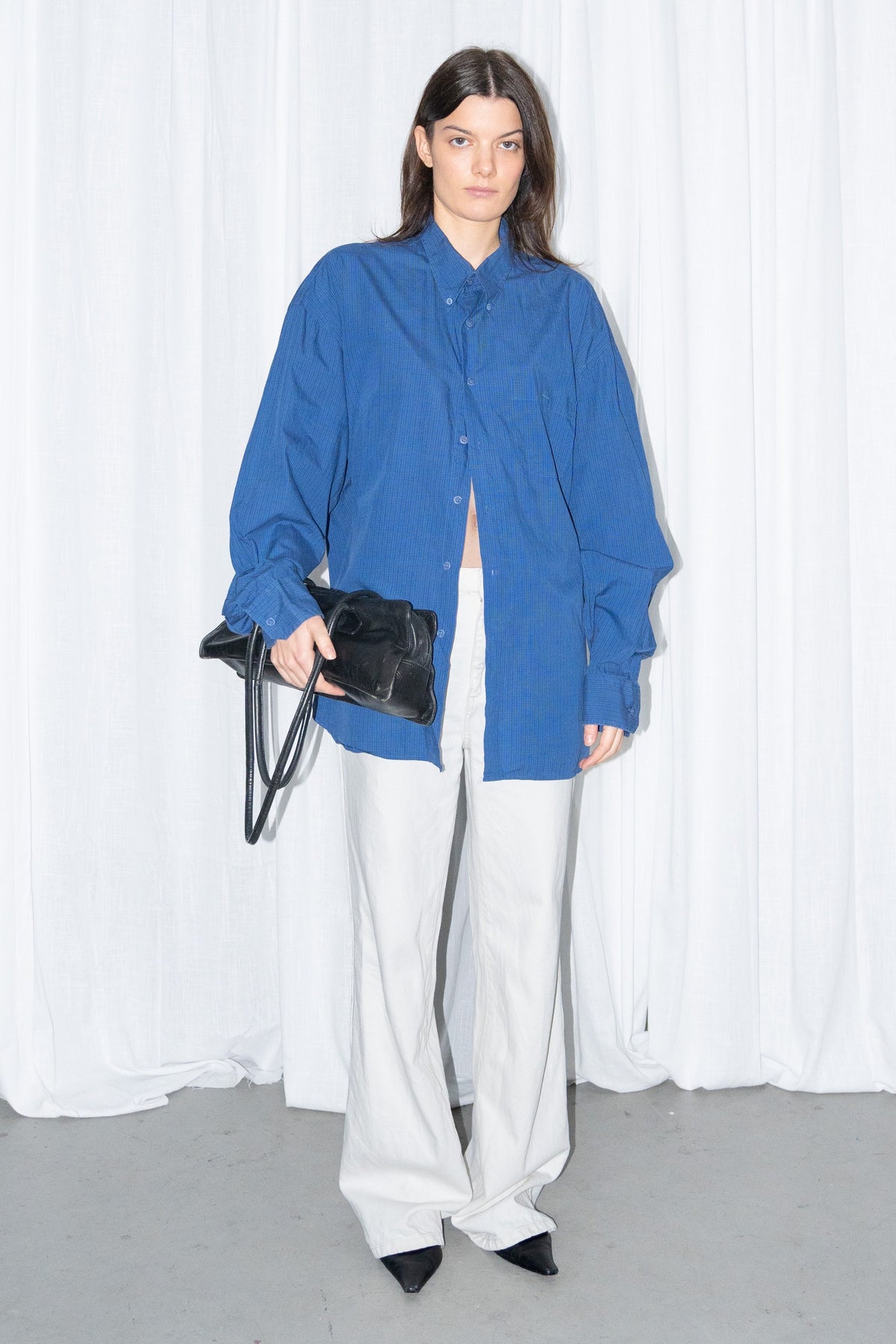 Royal Blue Oversized Button-Up Shirt