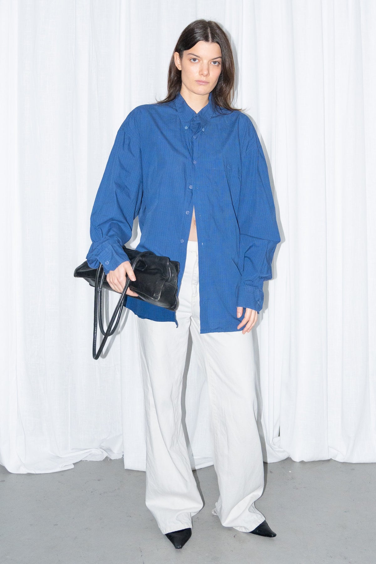 Royal Blue Oversized Button-Up Shirt