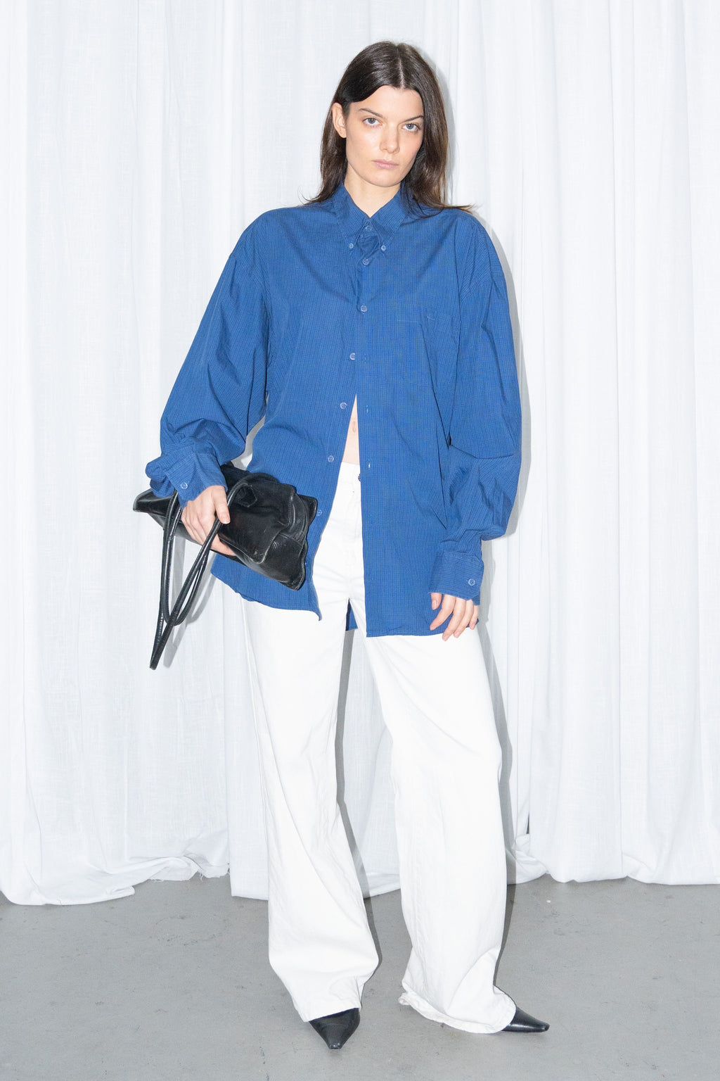 Royal Blue Oversized Button-Up Shirt
