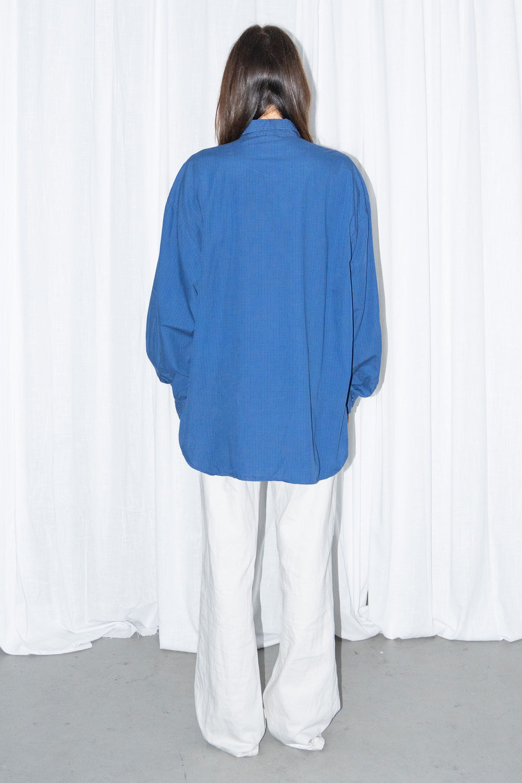 Royal Blue Oversized Button-Up Shirt