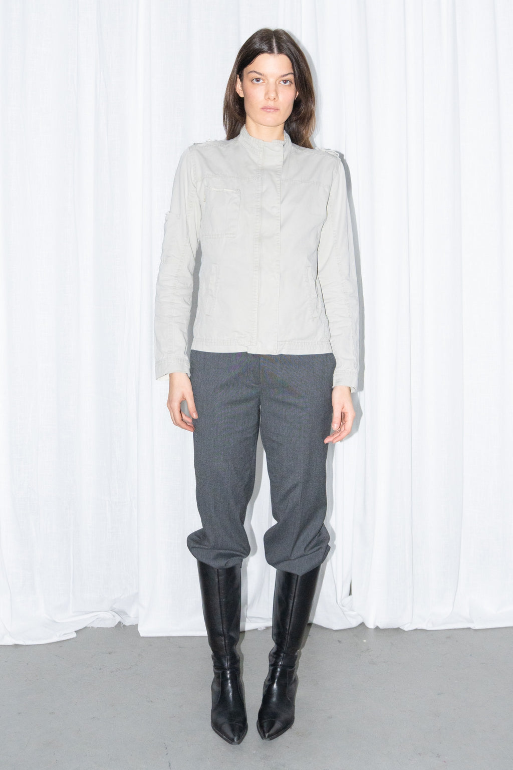 Off-White Zip-Up Utility Jacket