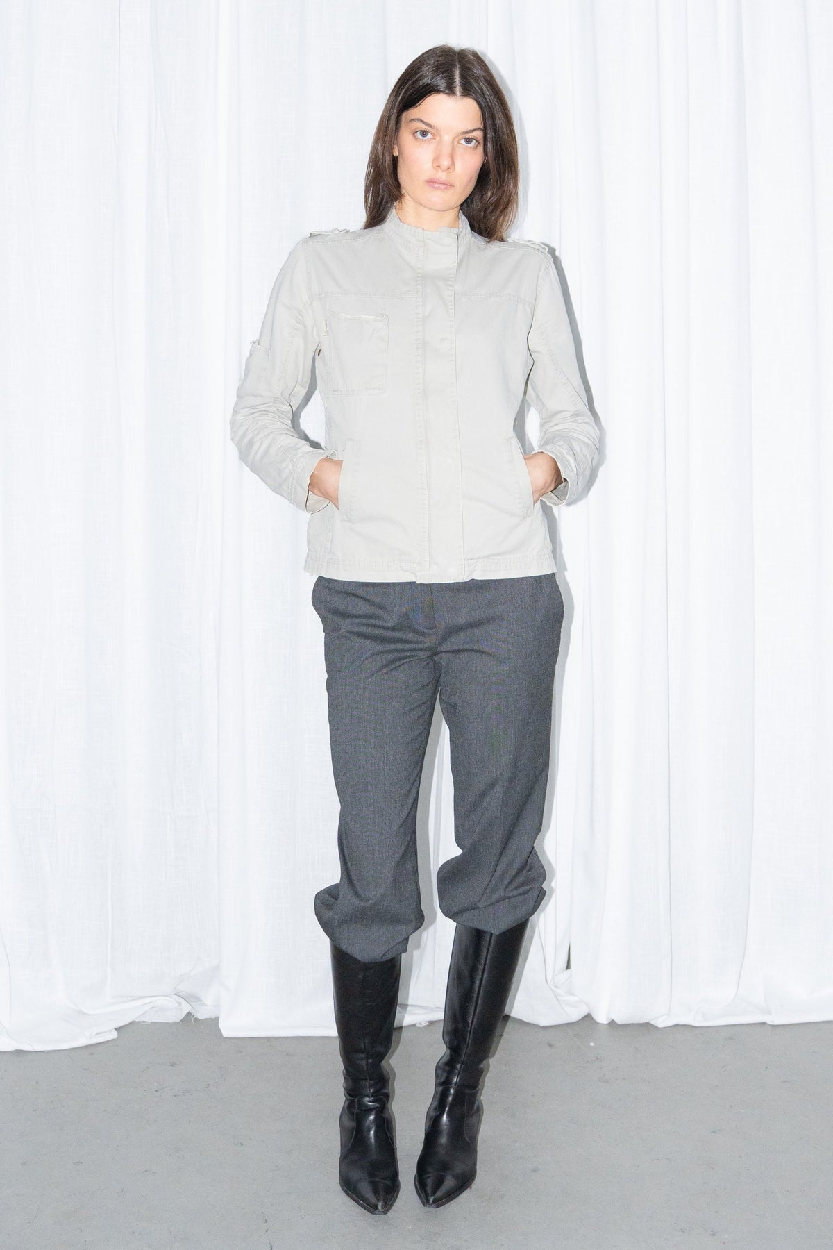 Off-White Zip-Up Utility Jacket