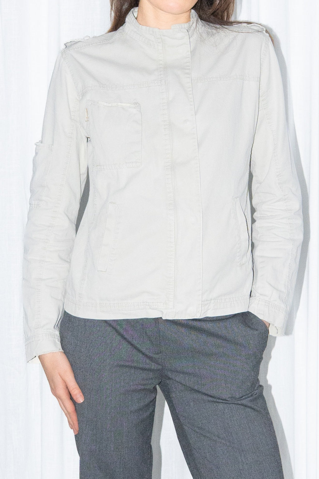 Off-White Zip-Up Utility Jacket