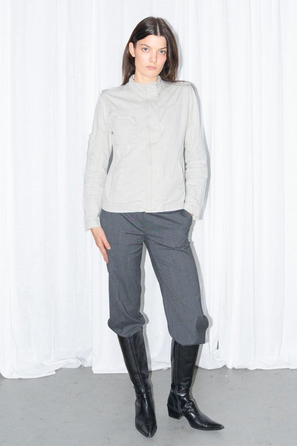 Off-White Zip-Up Utility Jacket
