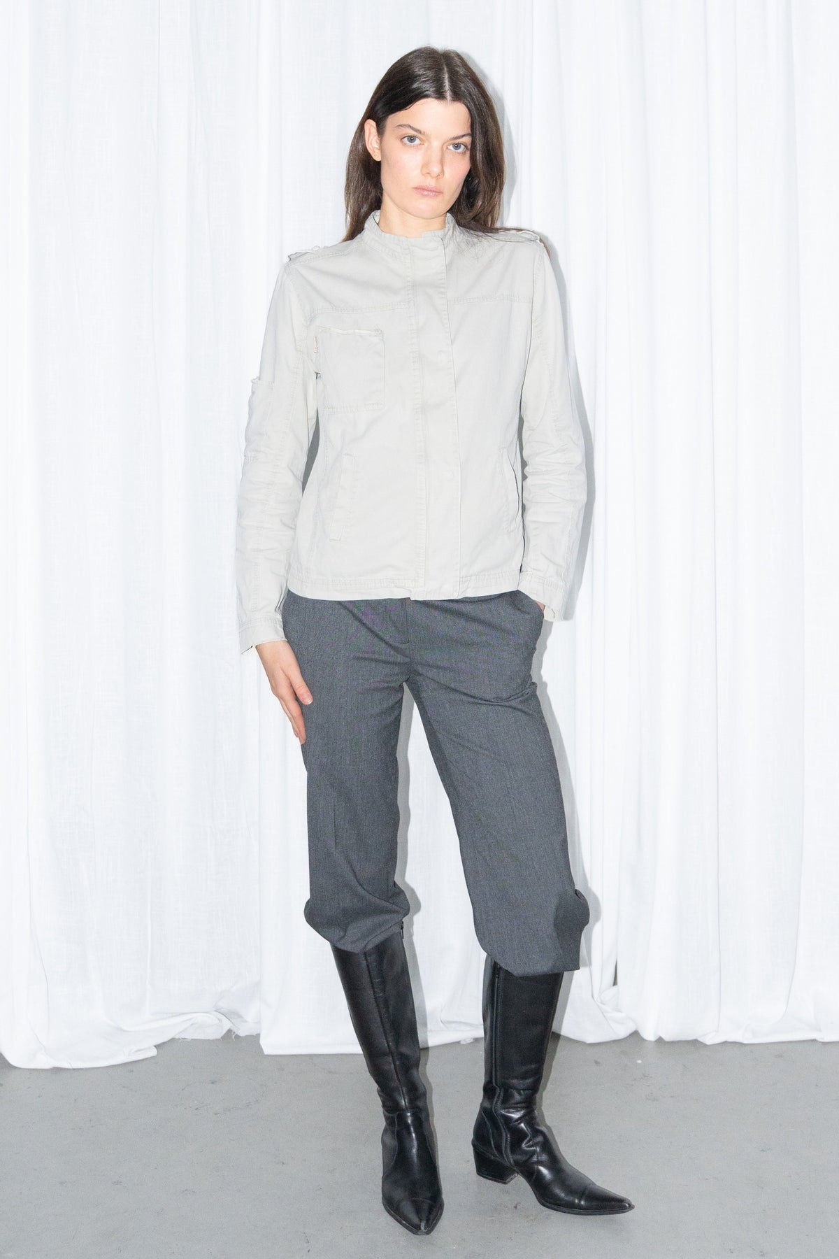 Off-White Zip-Up Utility Jacket