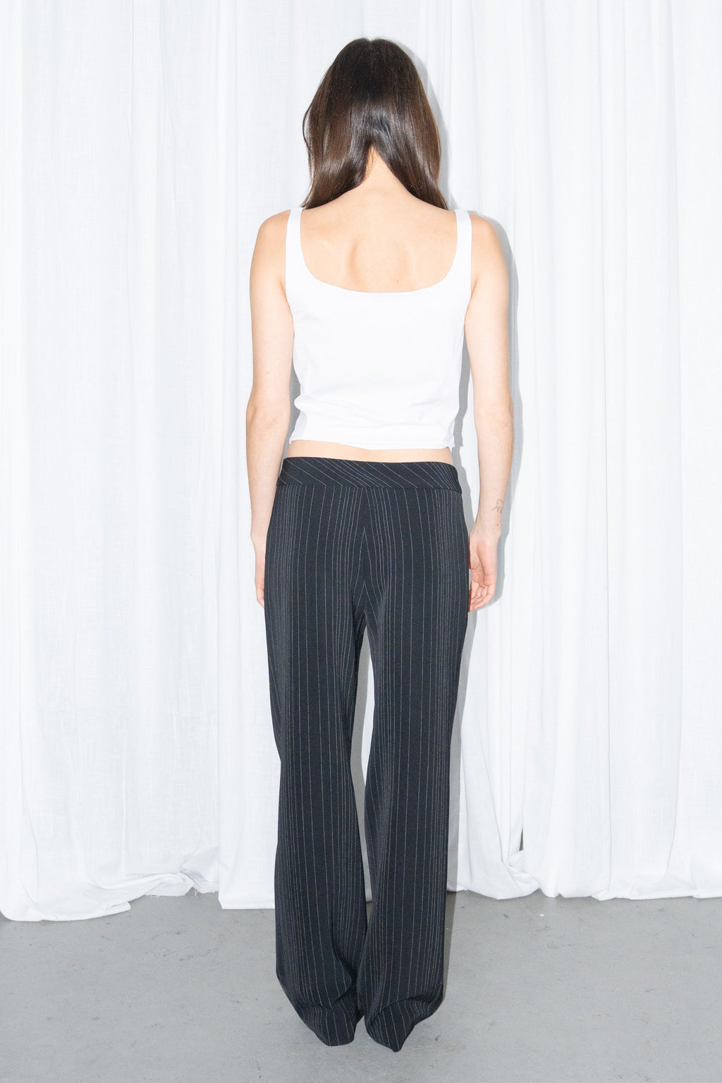 White Corset-Style Square-Neck Top