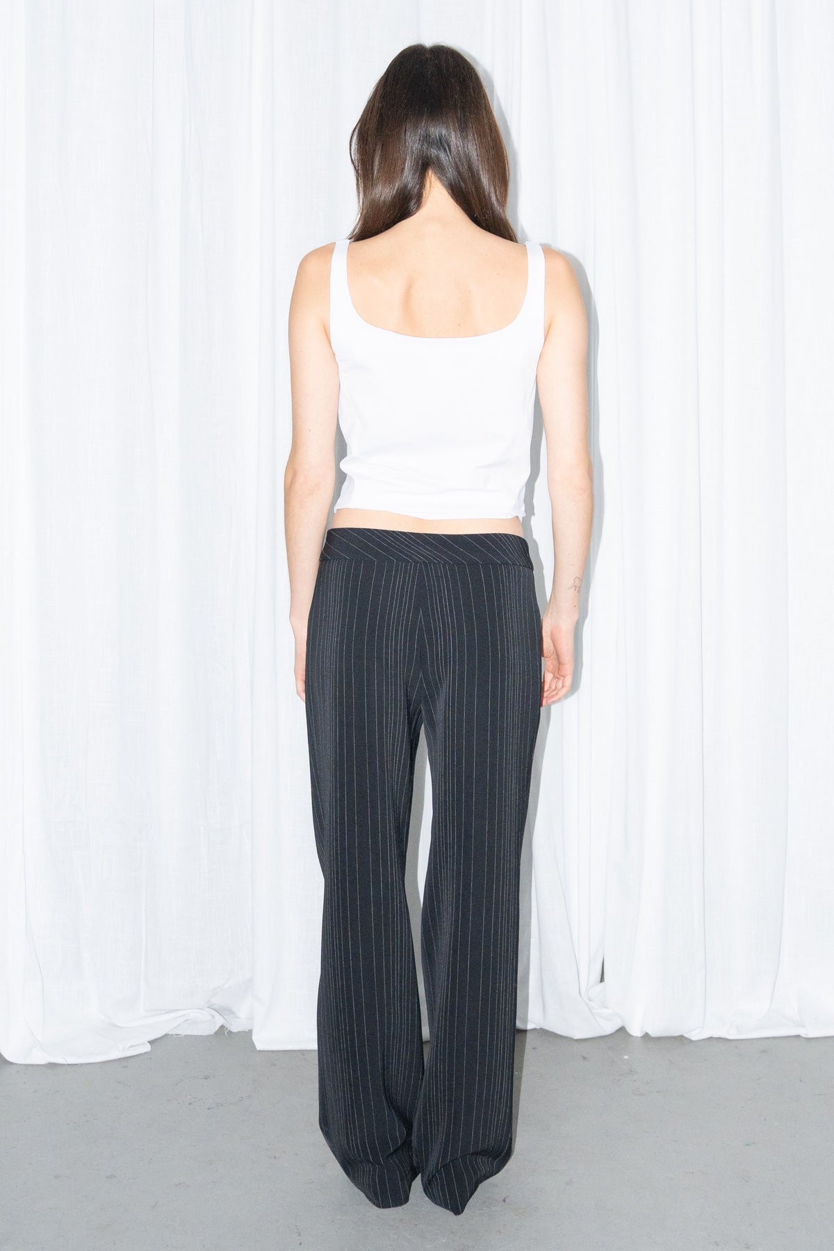 White Corset-Style Square-Neck Top