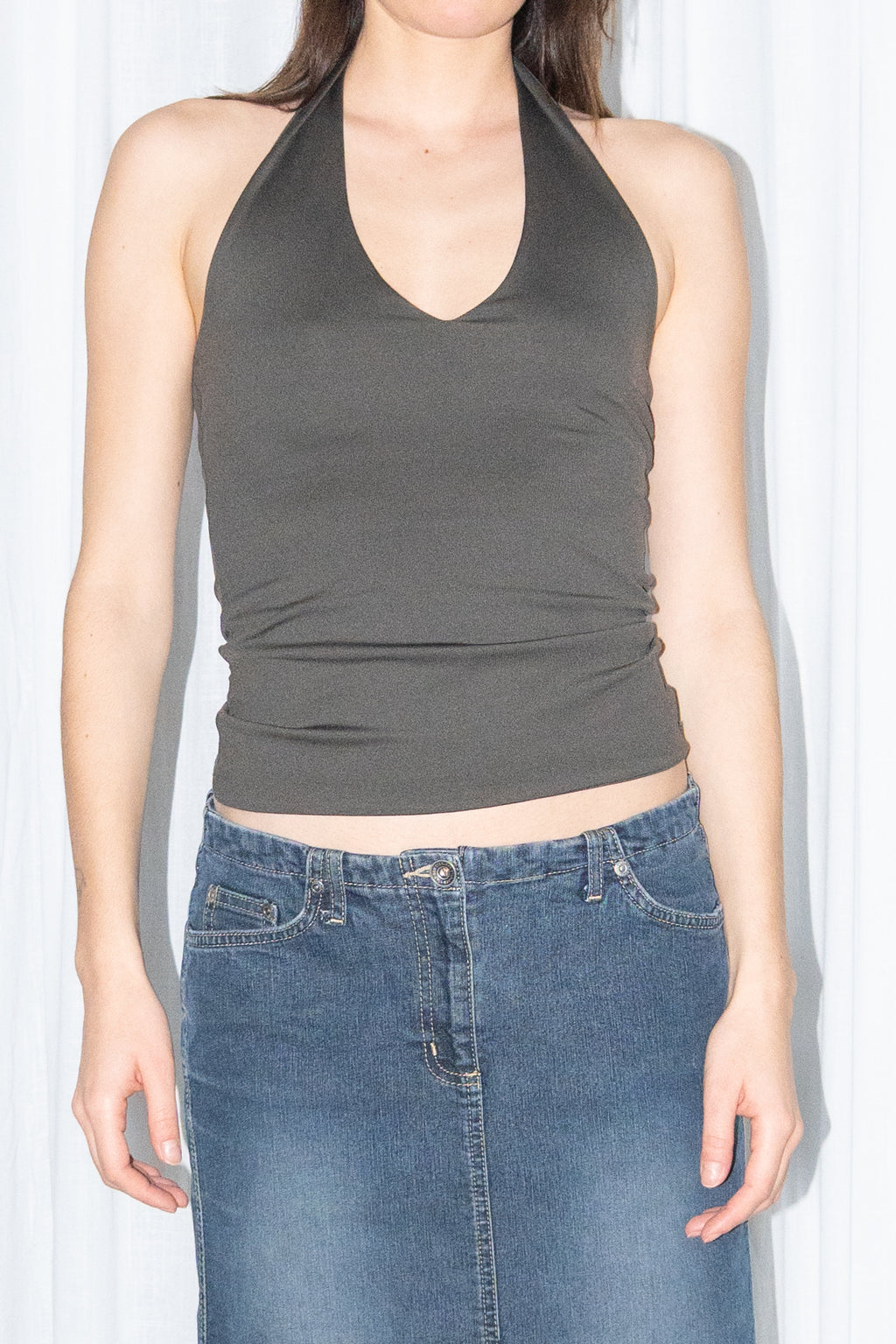 Dark Green Halter Top - Size S