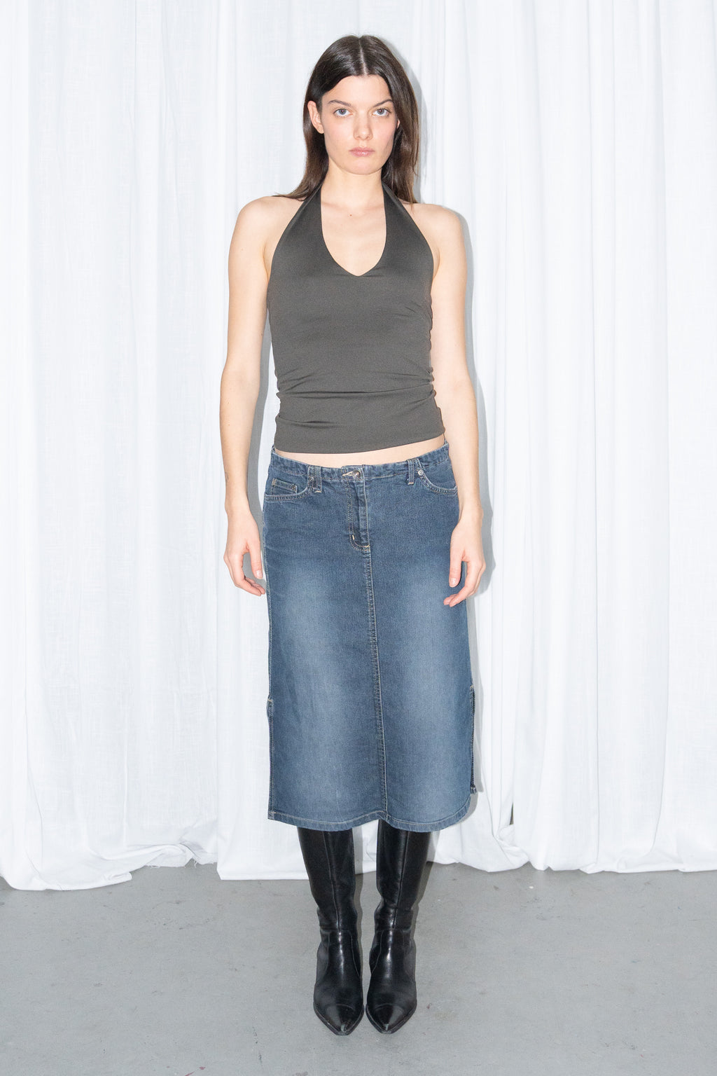 Dark Green Halter Top - Size S