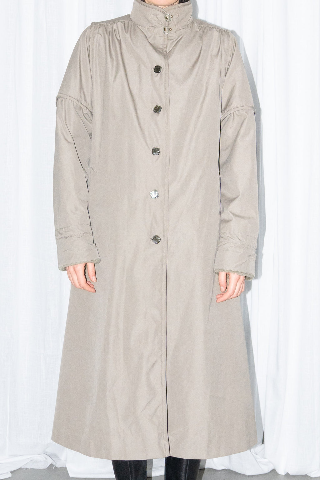 Khaki Long Wool Trench Coat