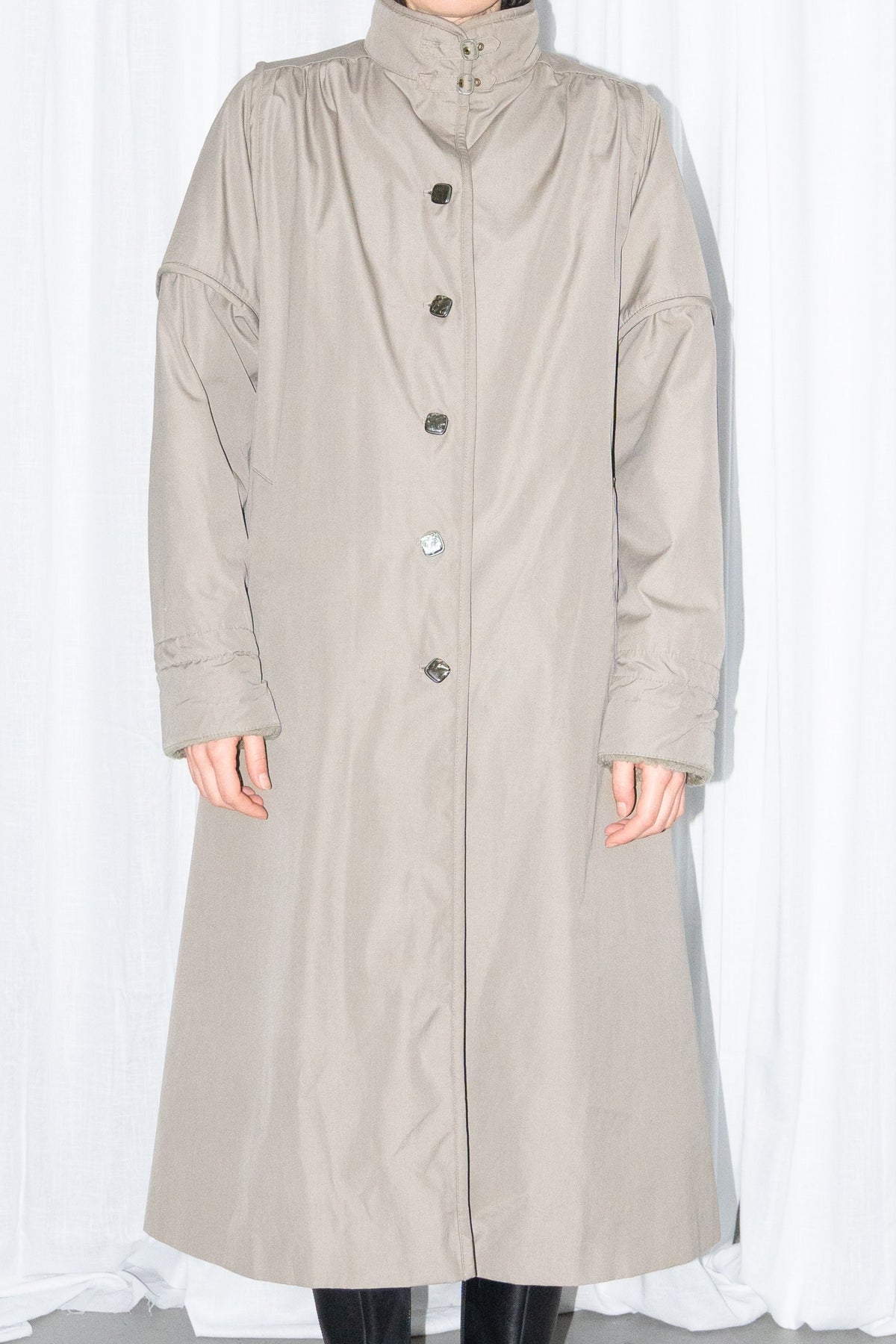 Khaki Long Wool Trench Coat