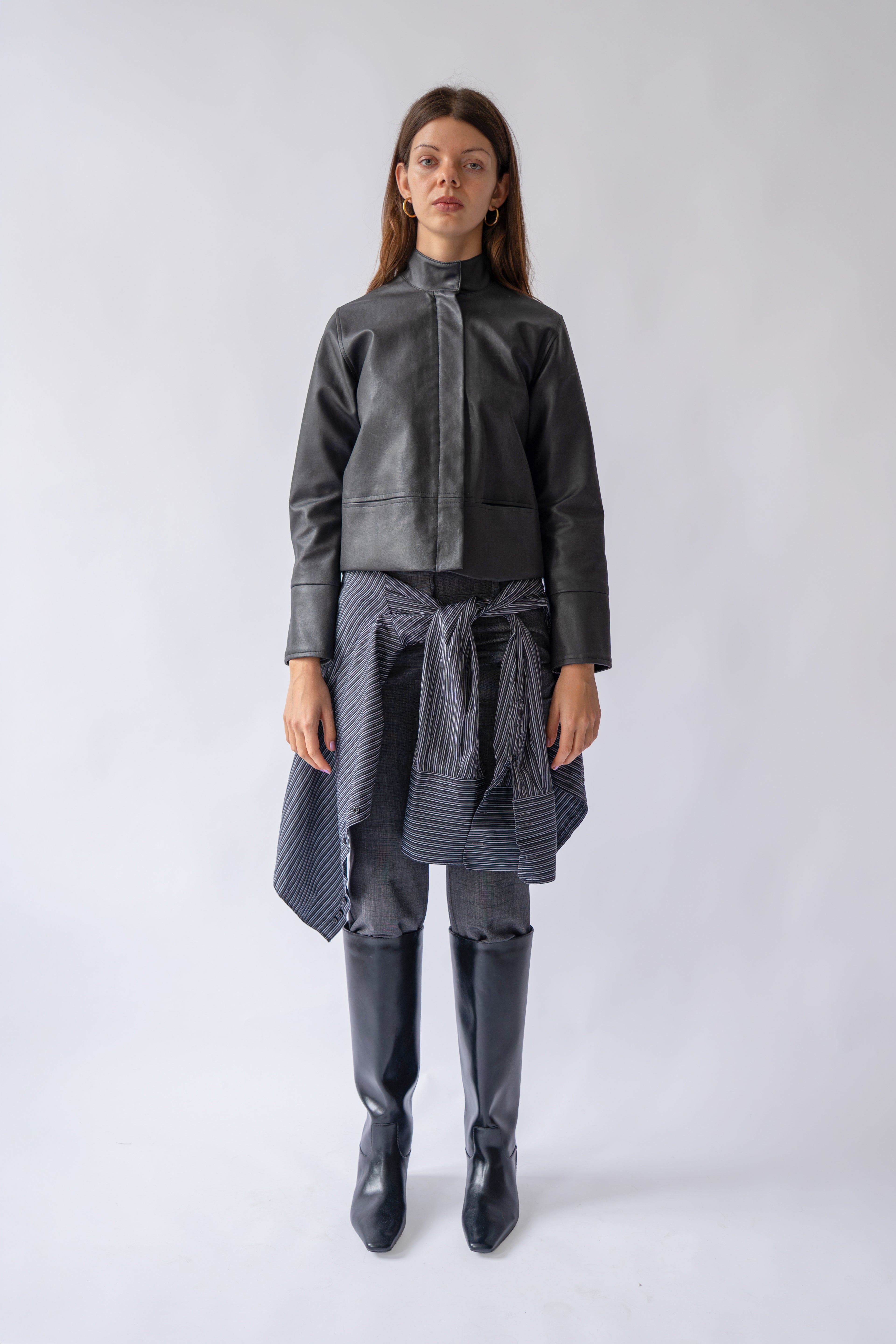 Faux Leather Jacket Black