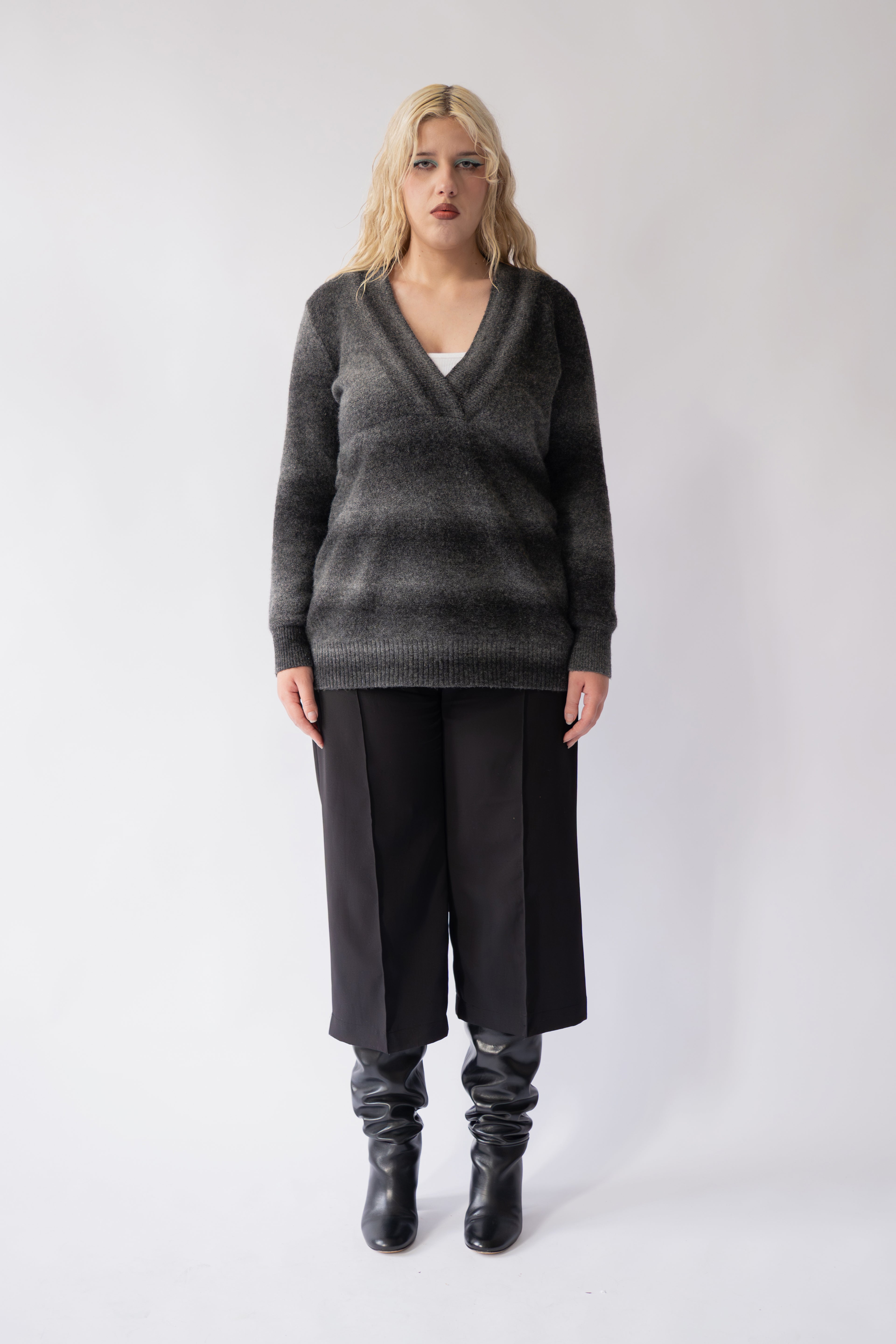 Grey Gradient Striped Jumper