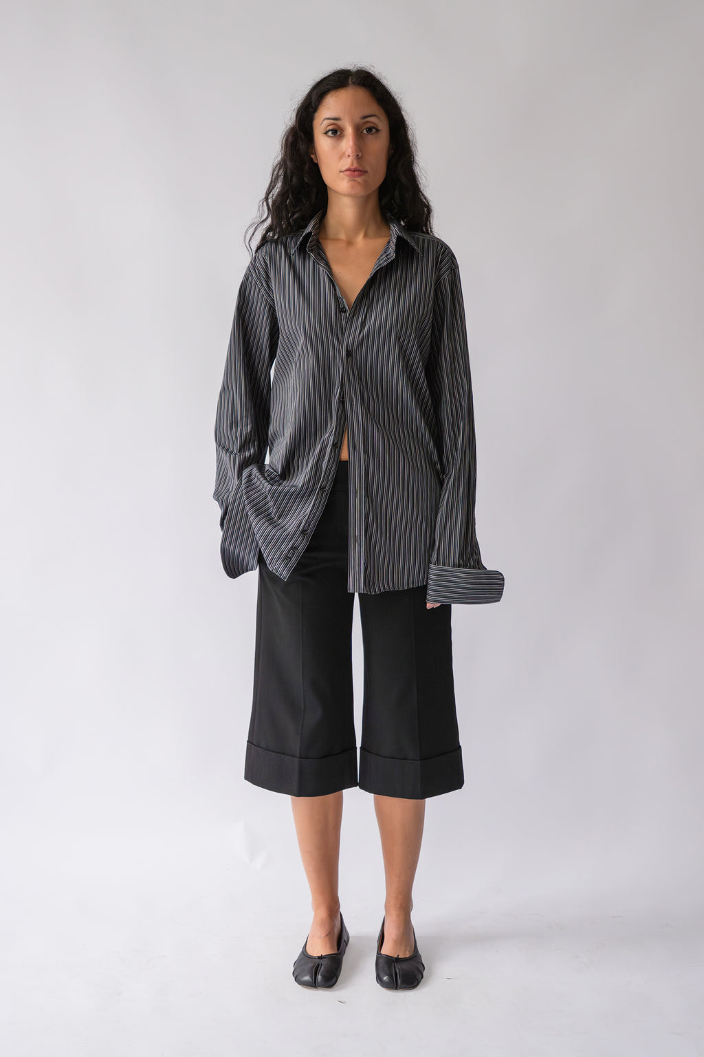 Grey Striped Men's Shirt