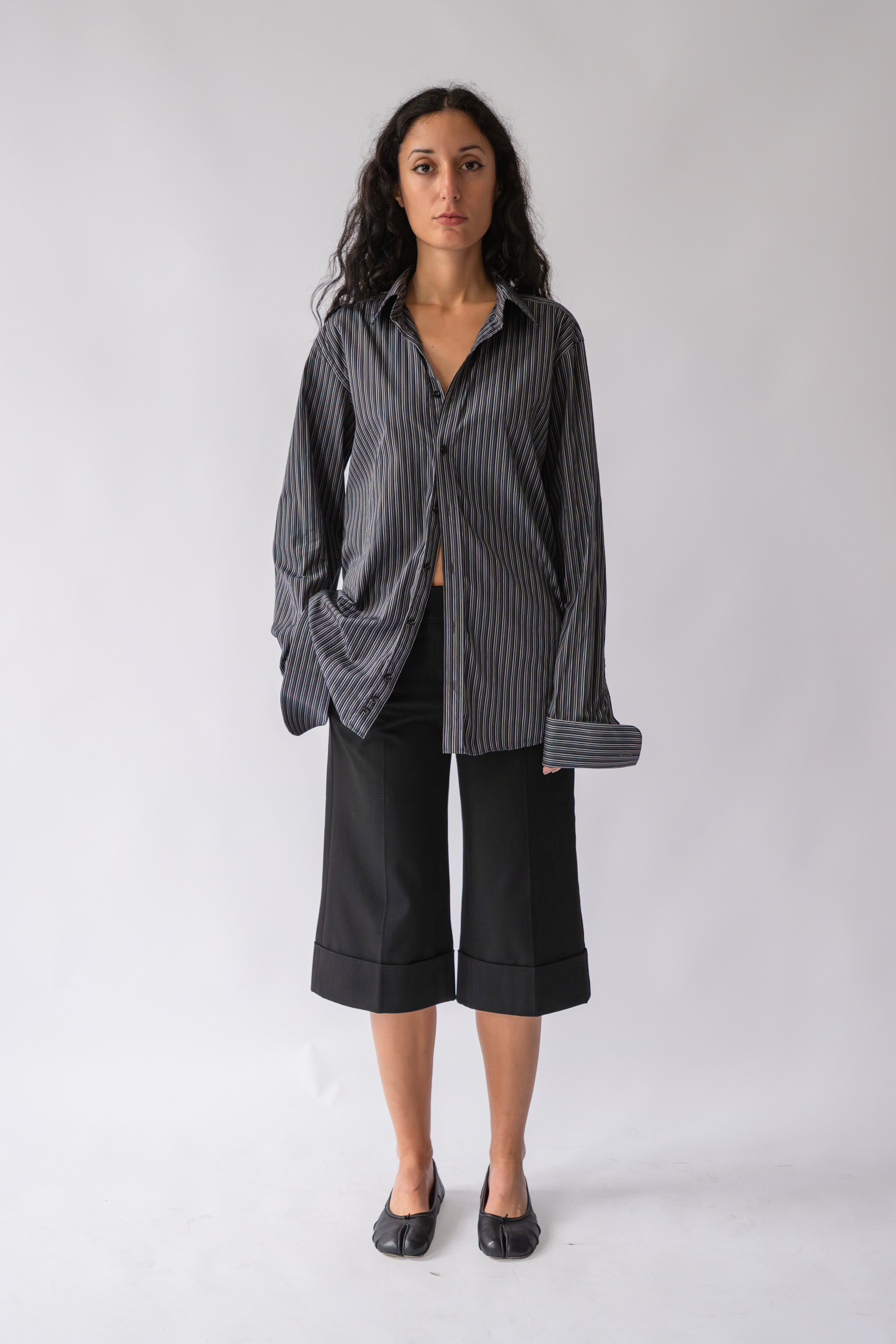 Grey Striped Men's Shirt