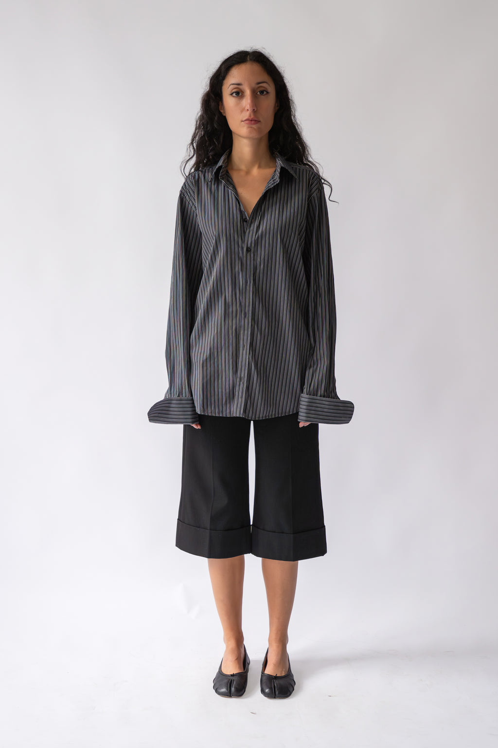 Grey Striped Men's Shirt