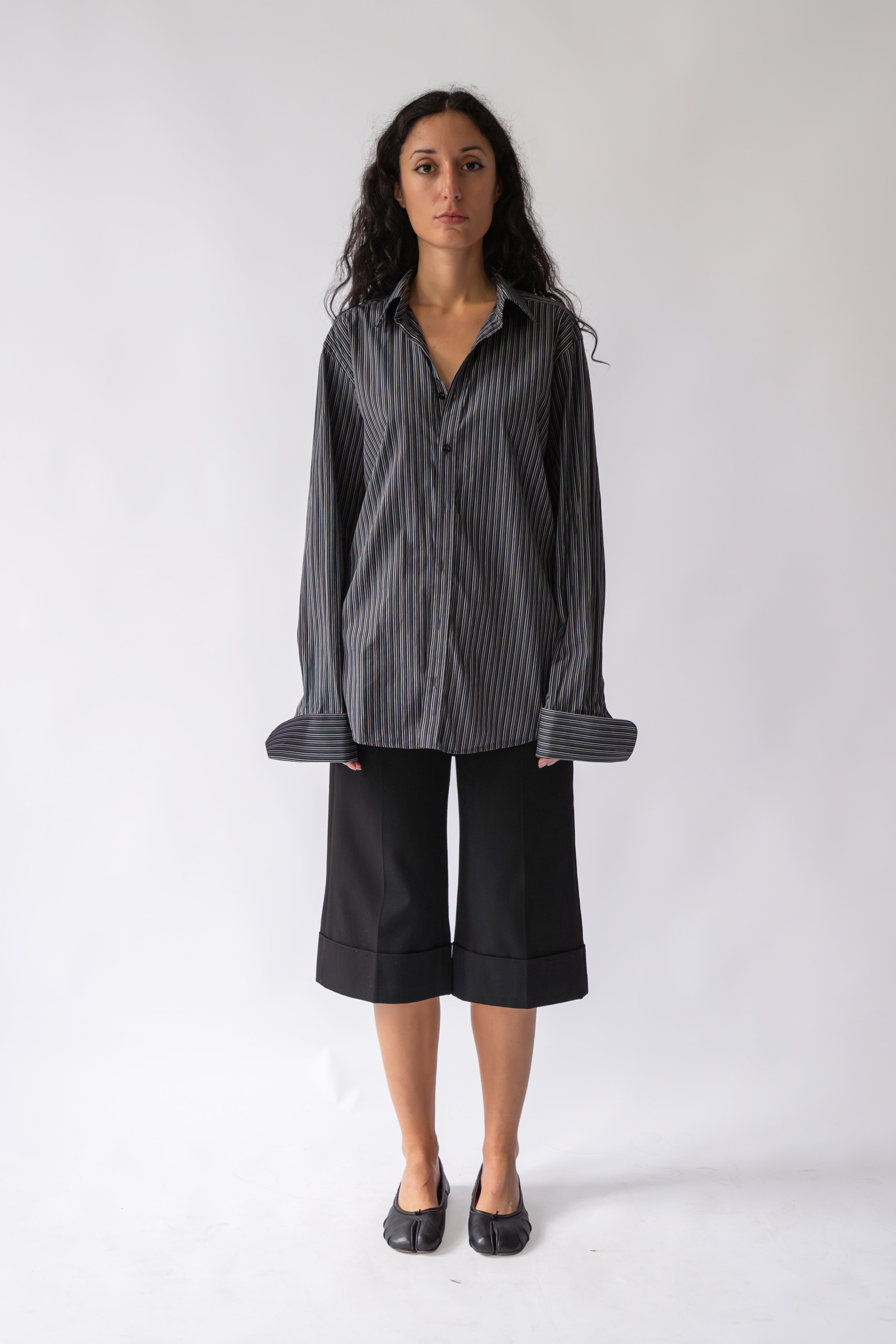 Grey Striped Men's Shirt