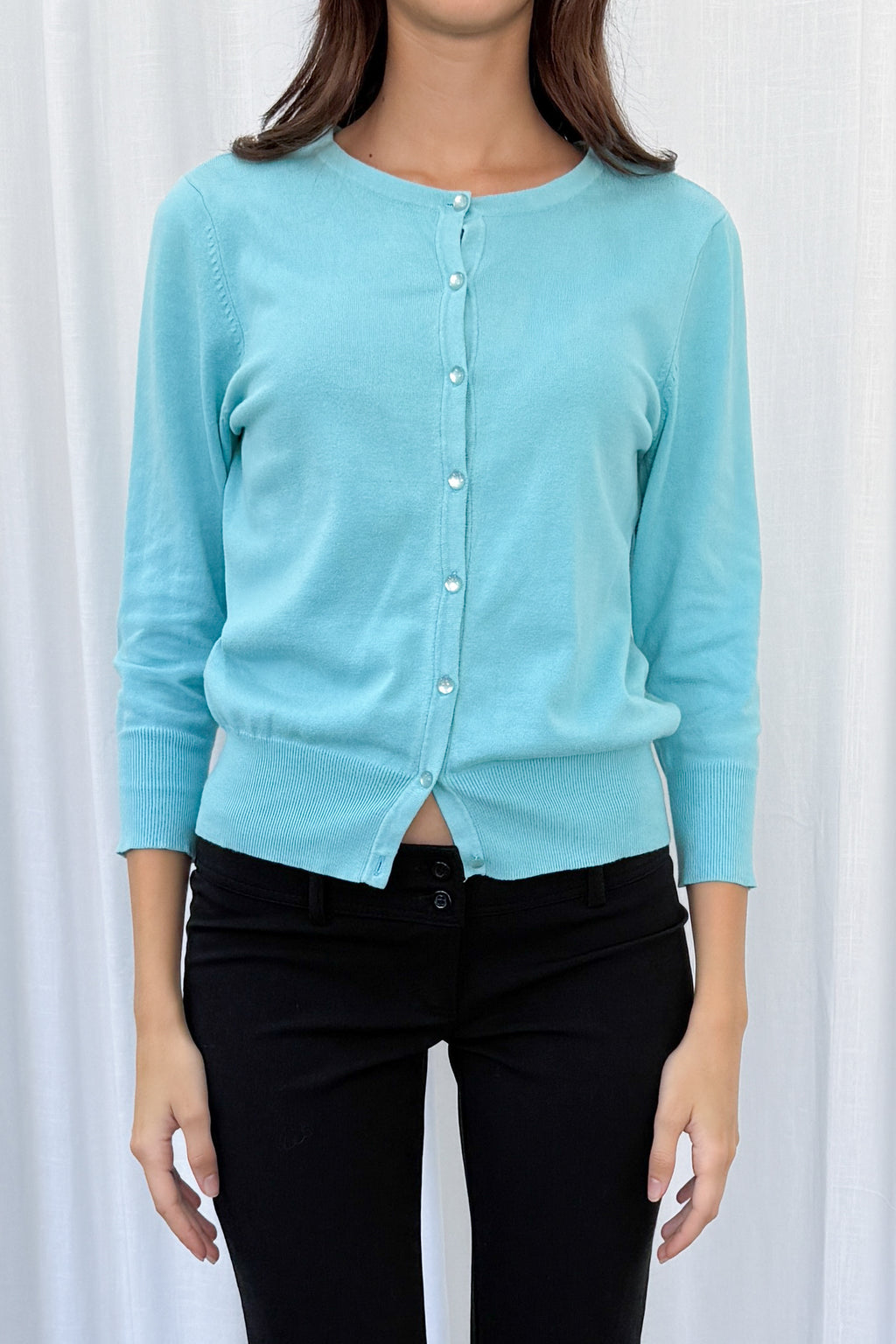 Turqouise Cardigan 3/4 Sleeve 2 - Size M/L