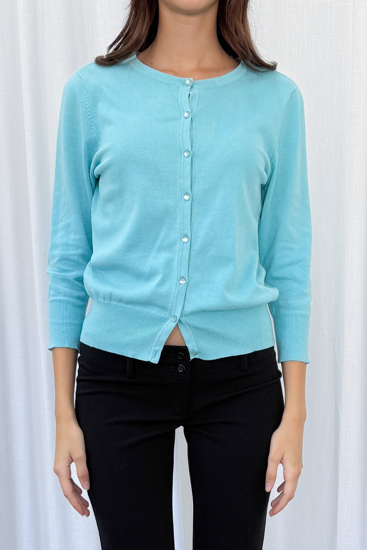 Turqouise Cardigan 3/4 Sleeve 2 - Size M/L