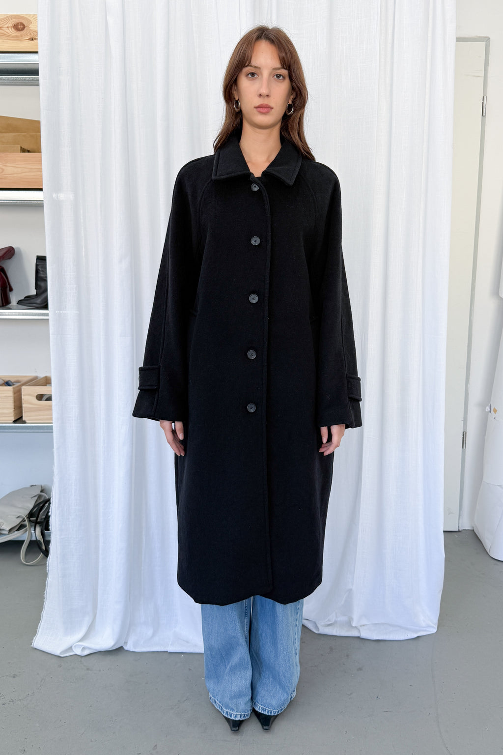Long Wool Coat - Size L/XL