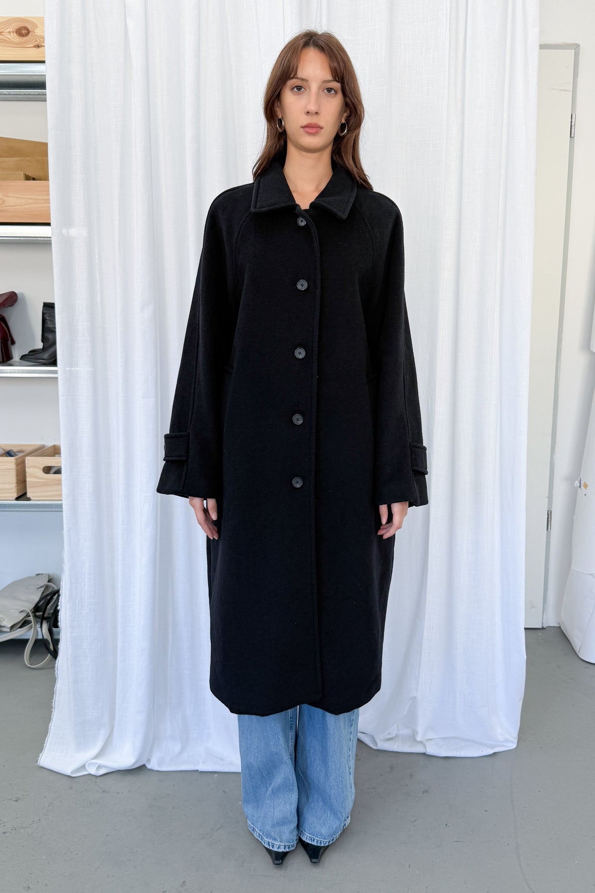 Long Wool Coat - Size L/XL