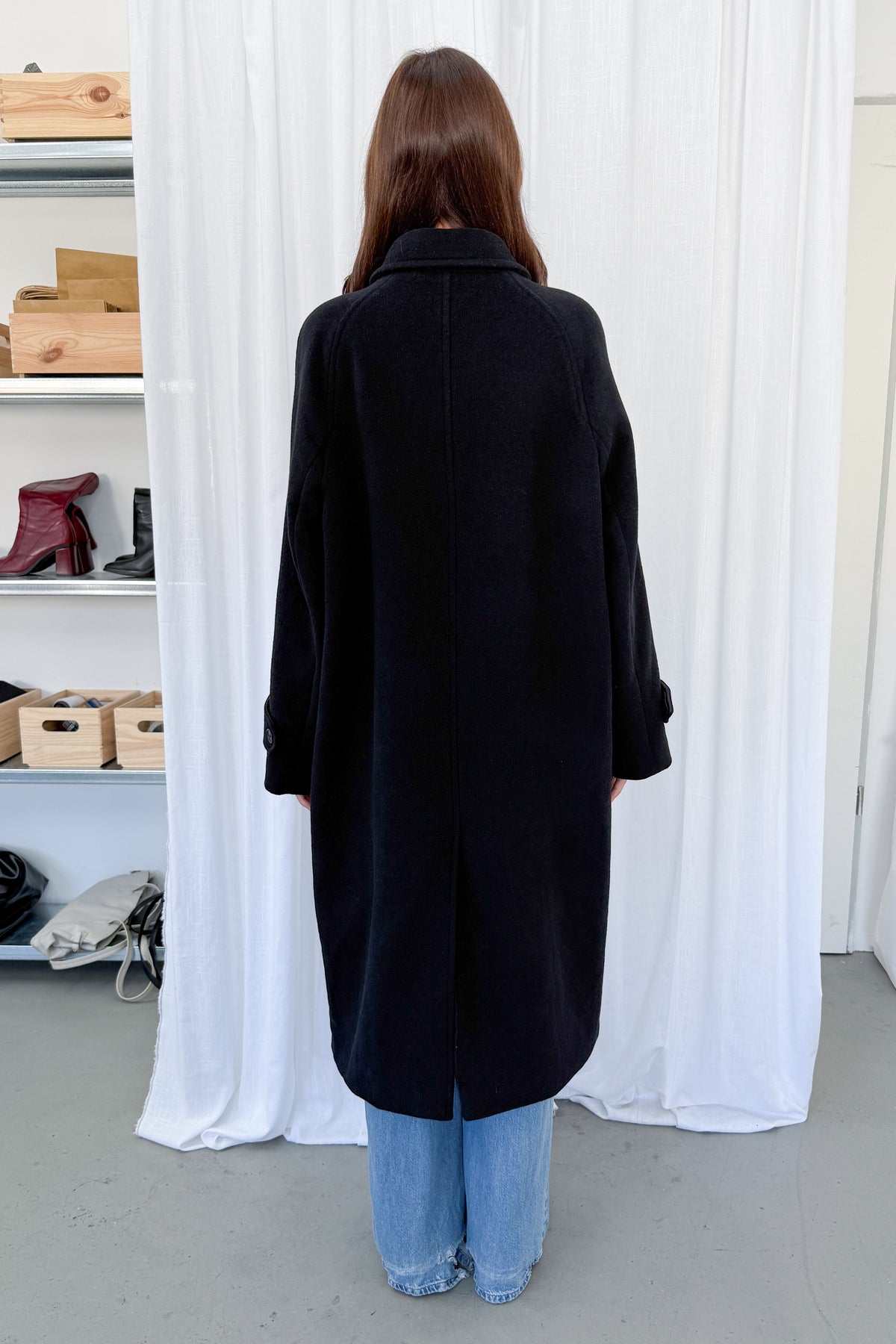 Long Wool Coat - Size L/XL
