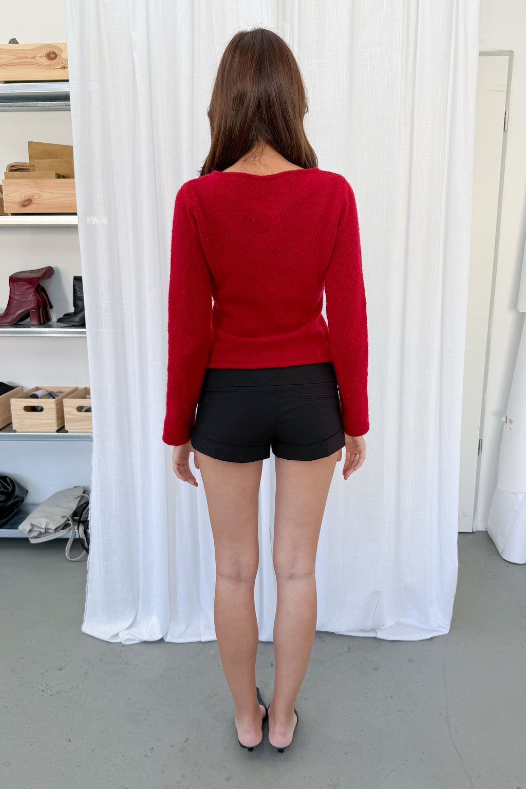 Red Knit Wool - Size S