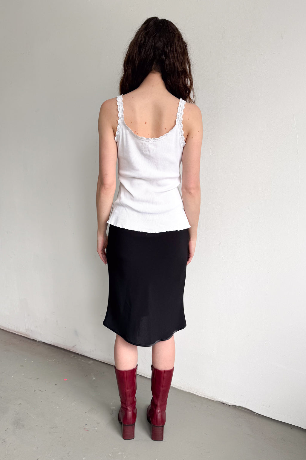 White Tanktop With Lace - Size L