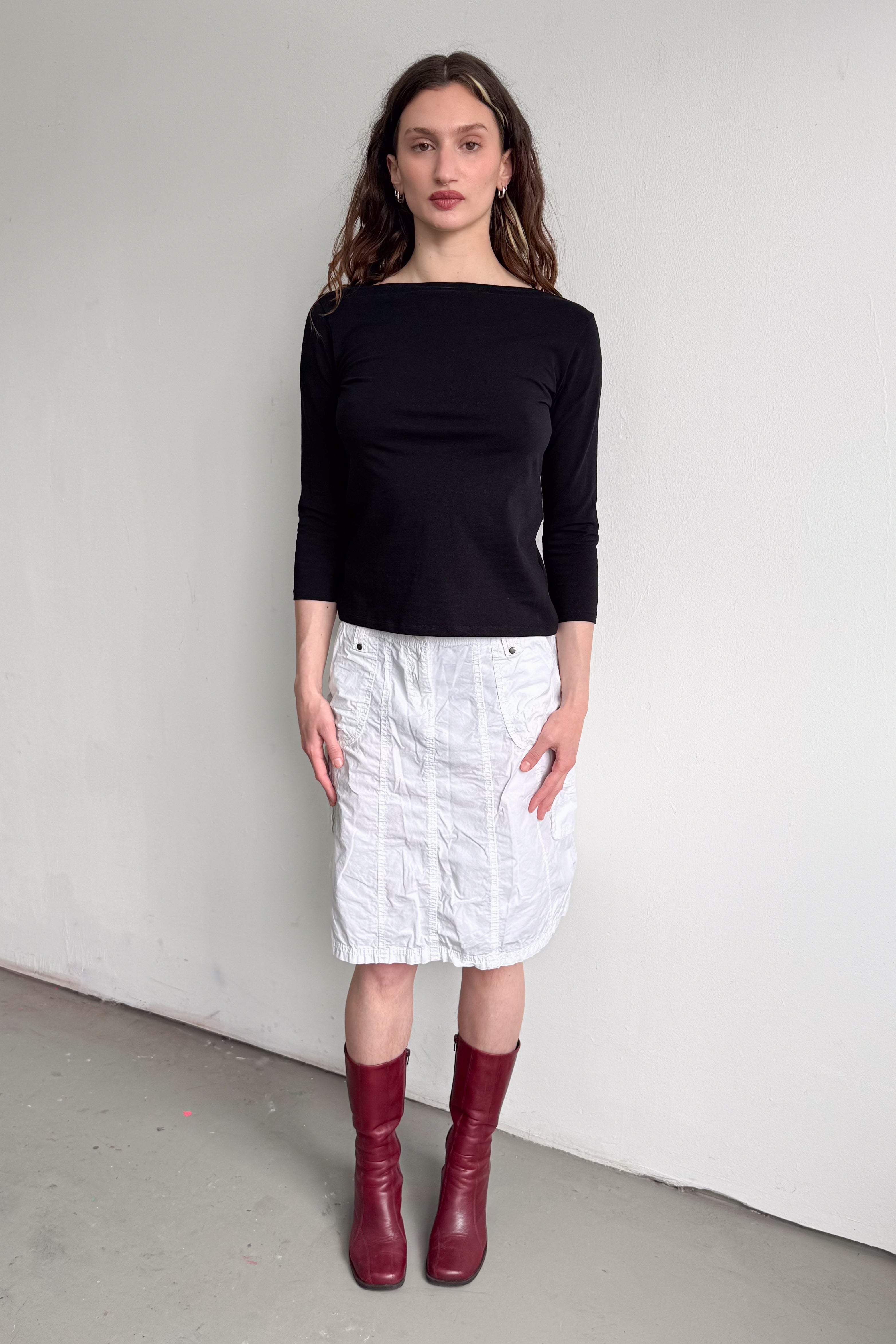 White Cargo Skirt Cotton - Size S/M