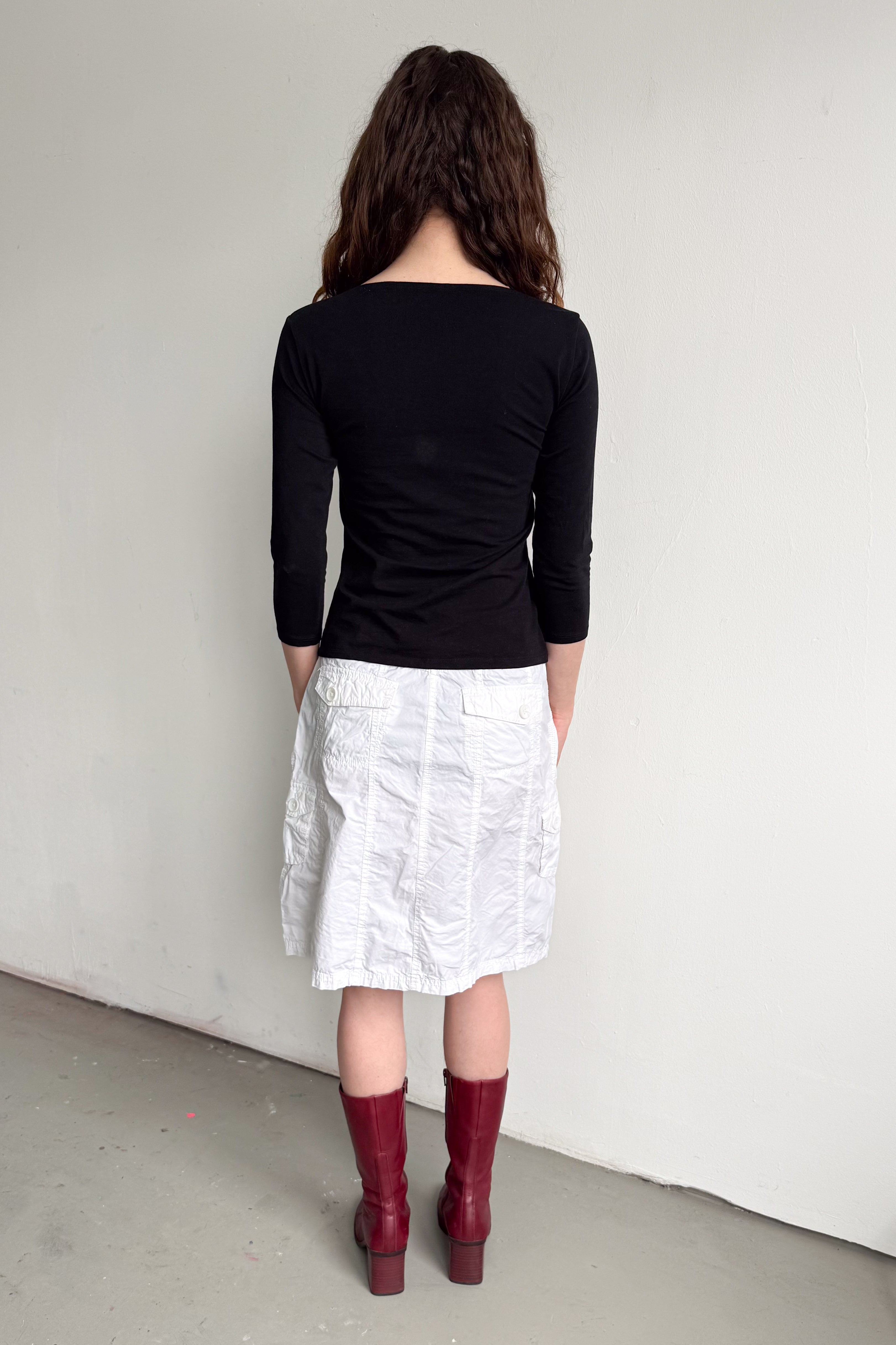 White Cargo Skirt Cotton - Size S/M
