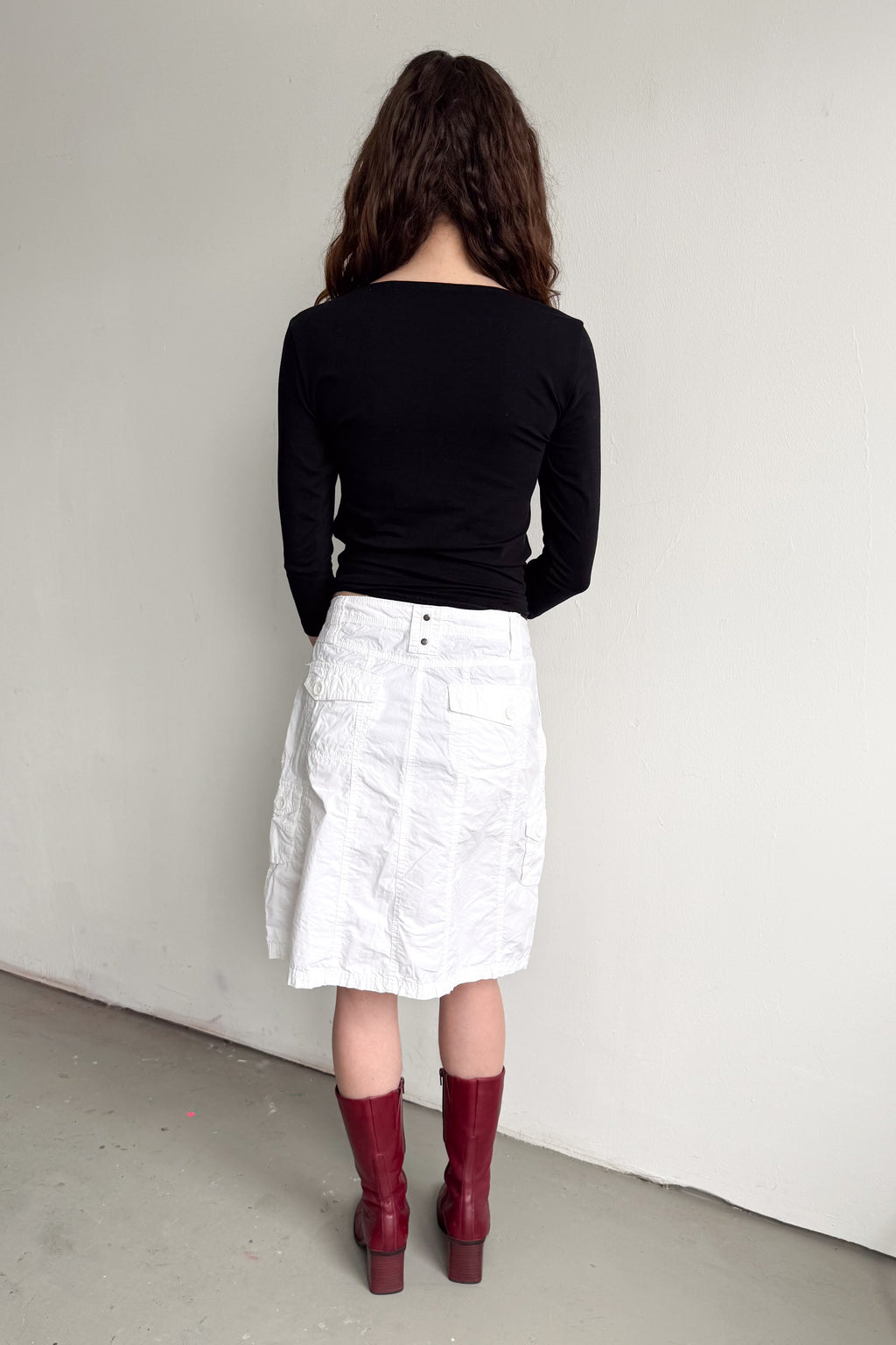 White Cargo Skirt Cotton - Size S/M