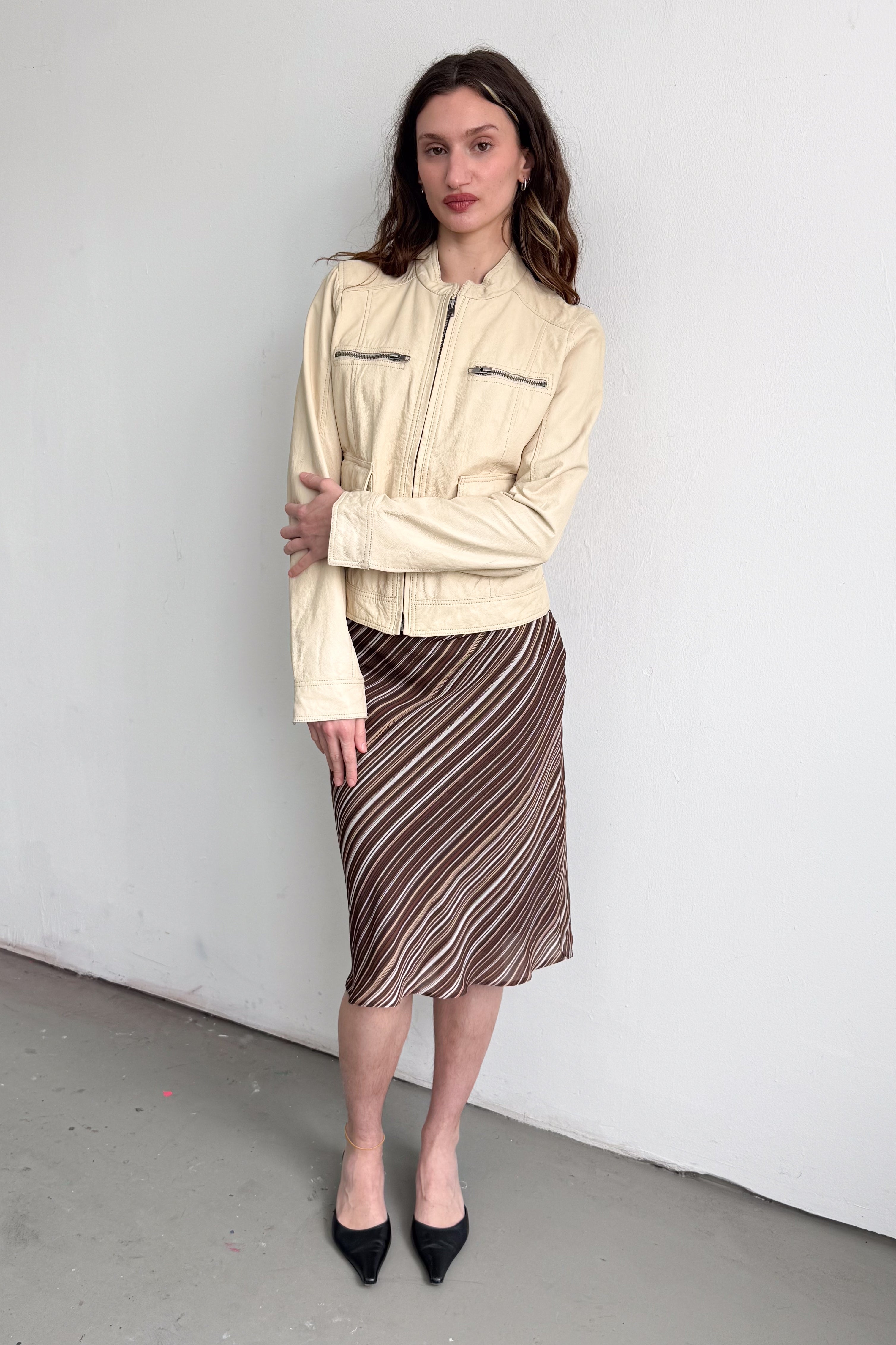 Brown Striped Skirt - Size S