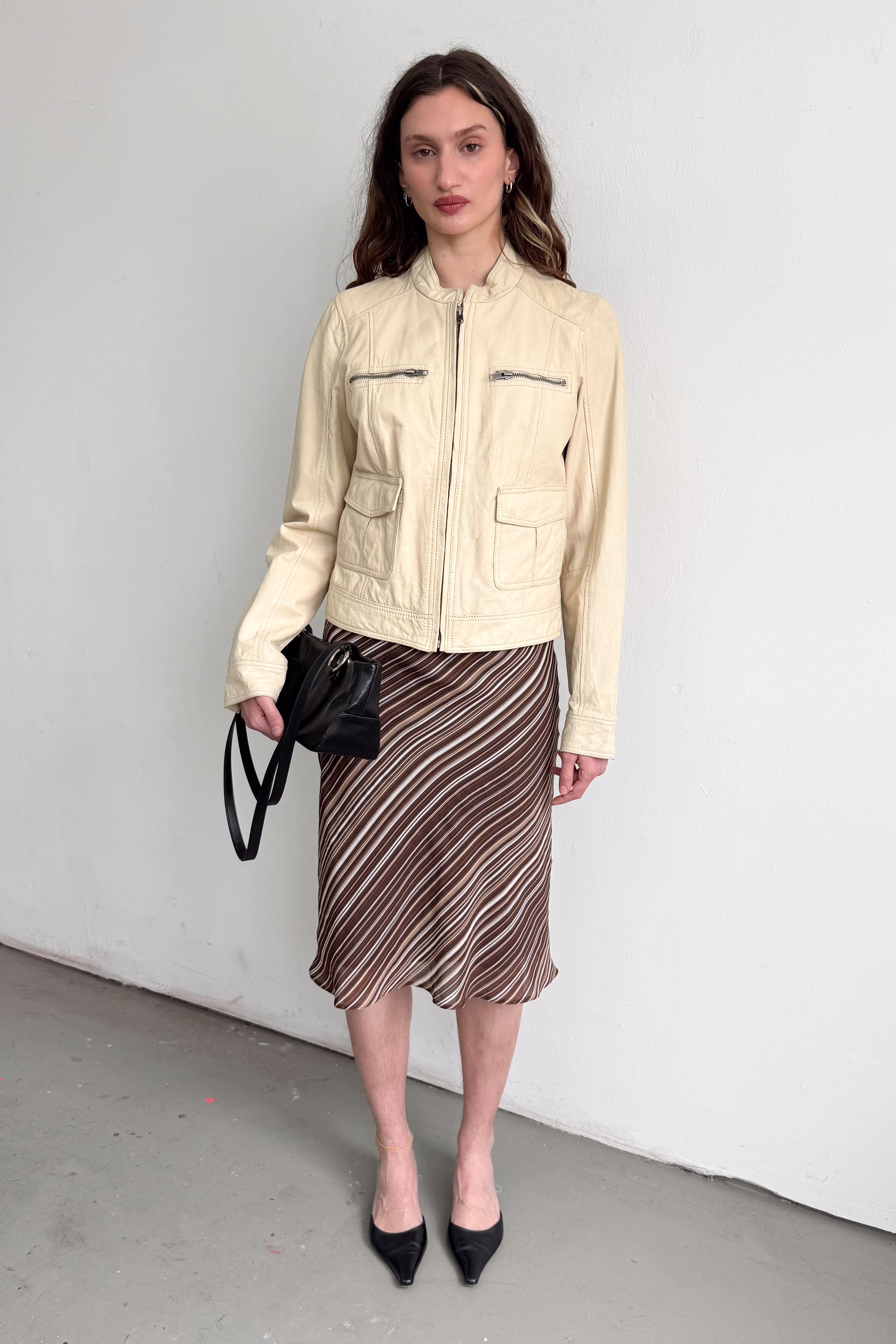 Brown Striped Skirt - Size S