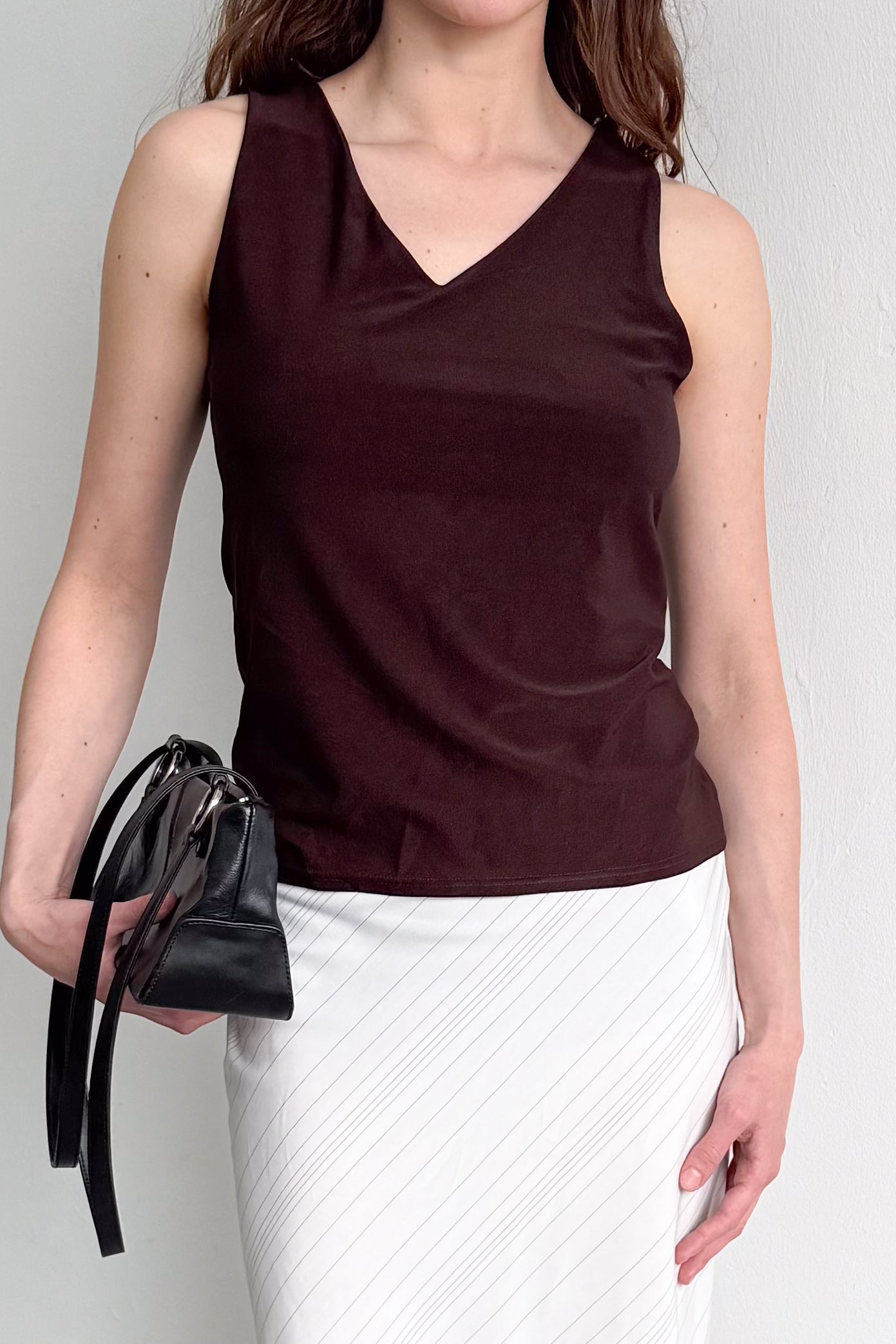 Brown Top V-Neck - Size L
