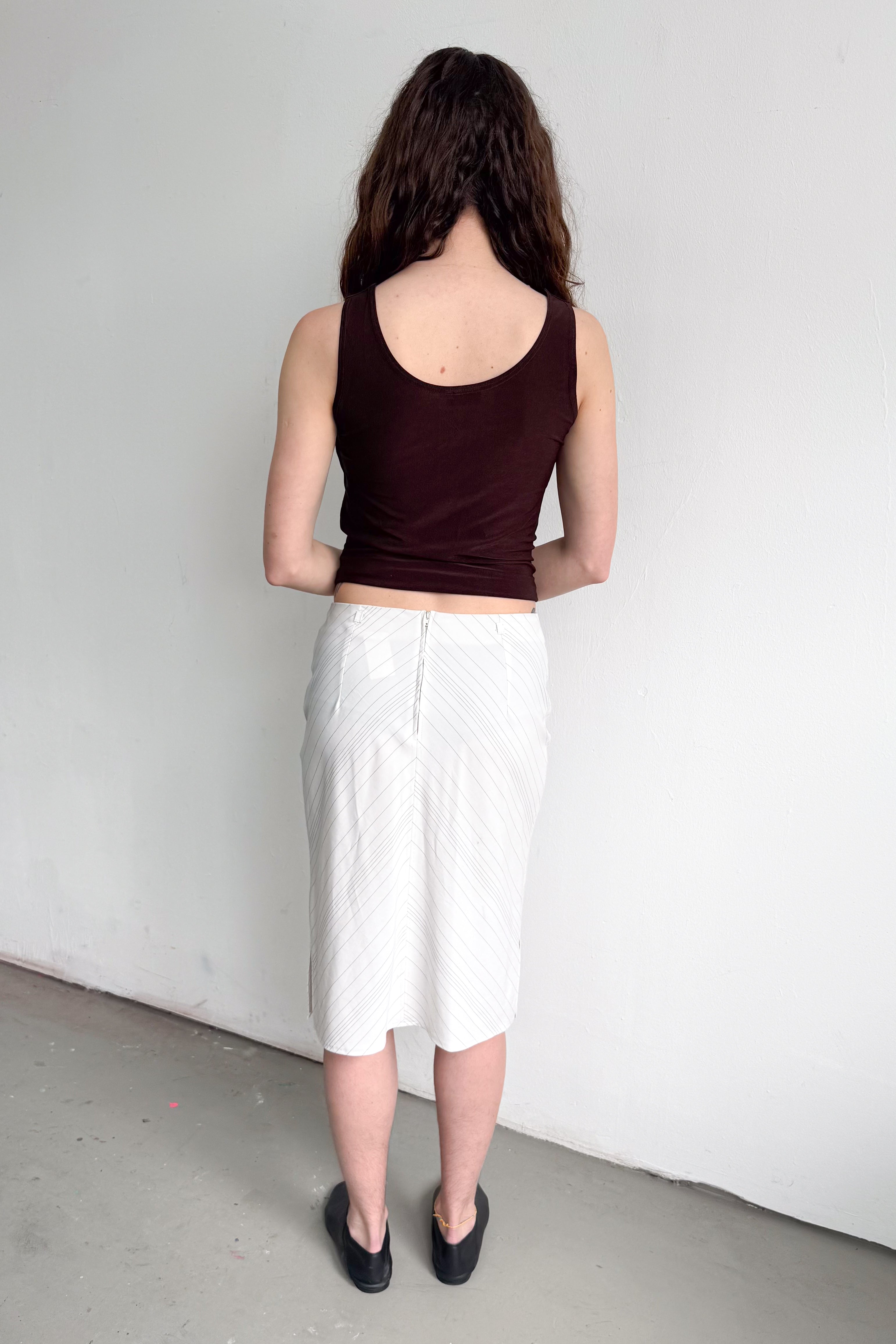 Offwhite Skirt Black Pinstripe - Size M
