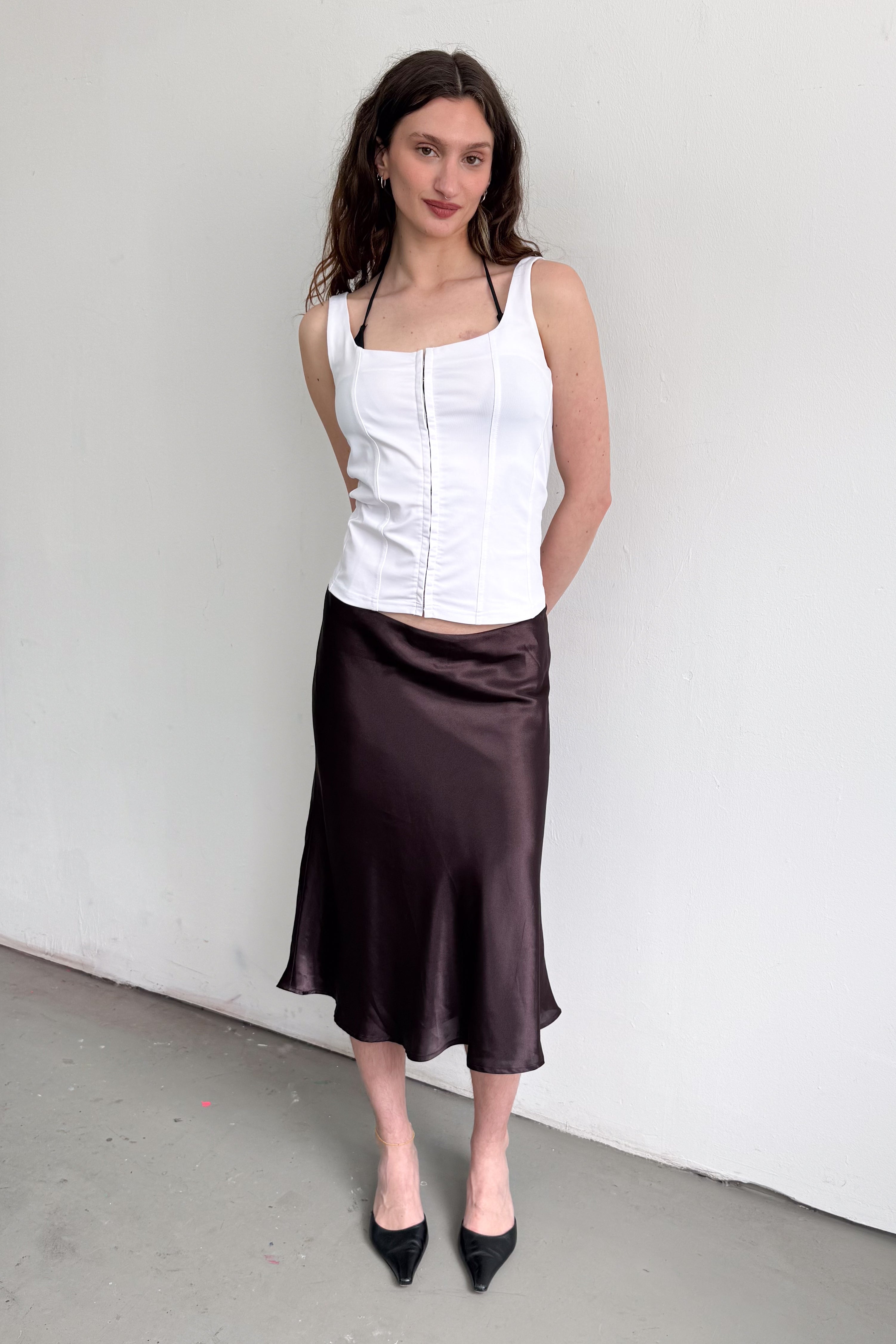 White Corset Top - Size S