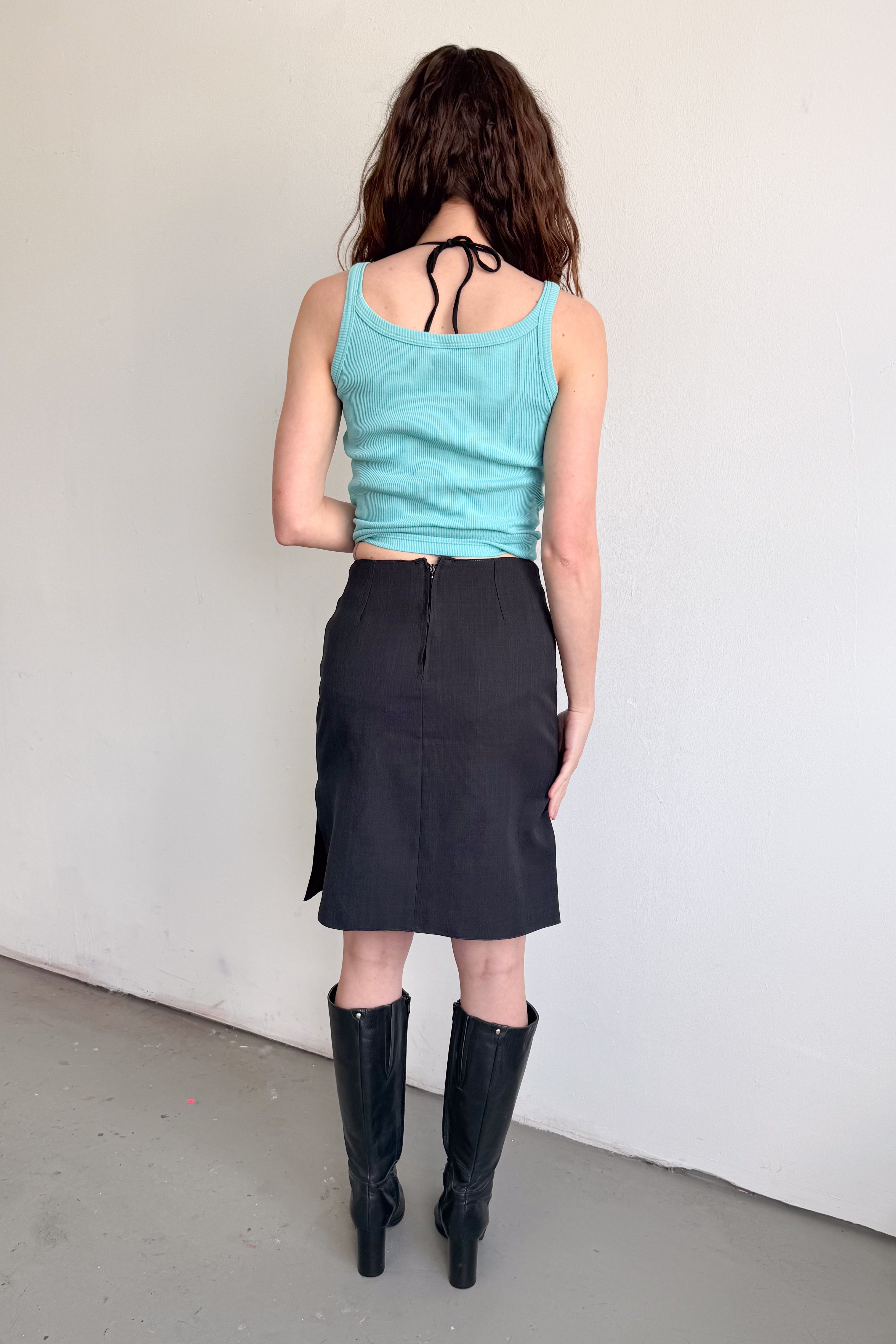 Grey Skirt  With Splits - Size M