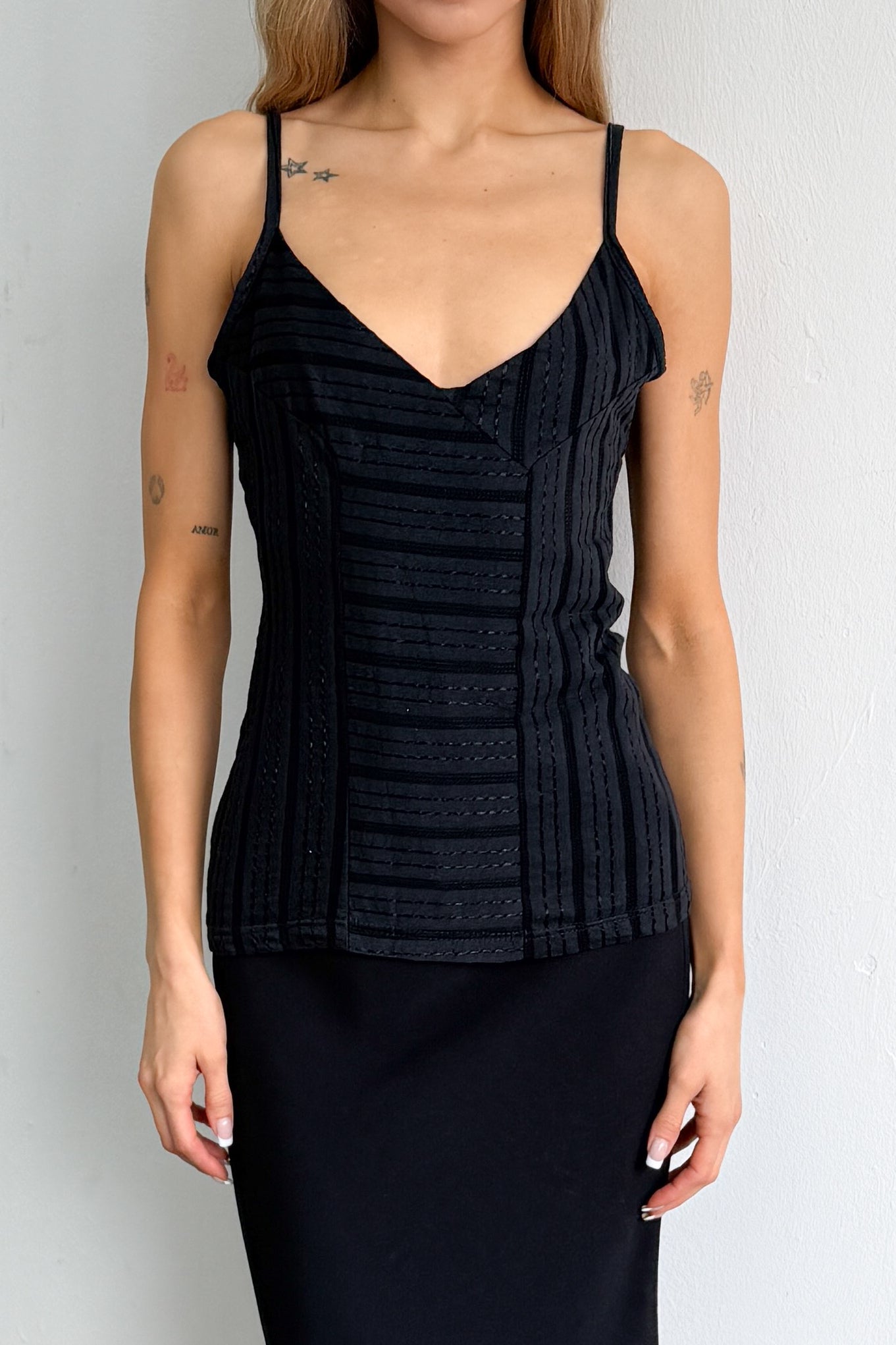 Black Strap Top Tailored - Size S/M
