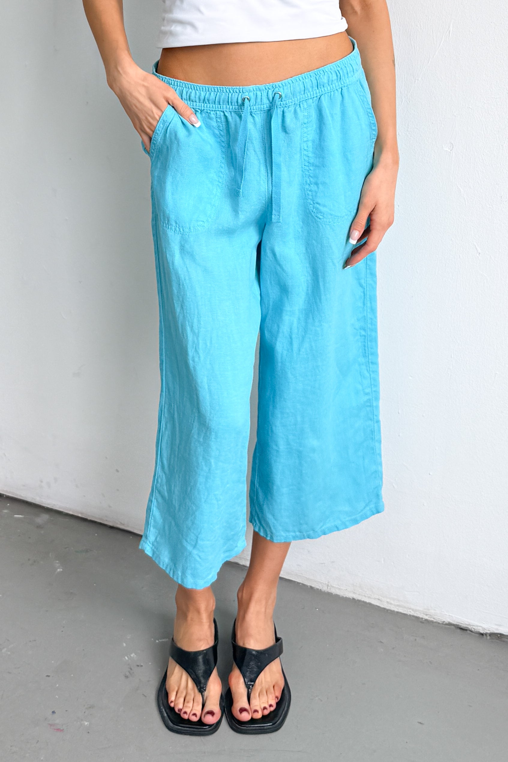 Turqouis Pants 100% Linen - Size M