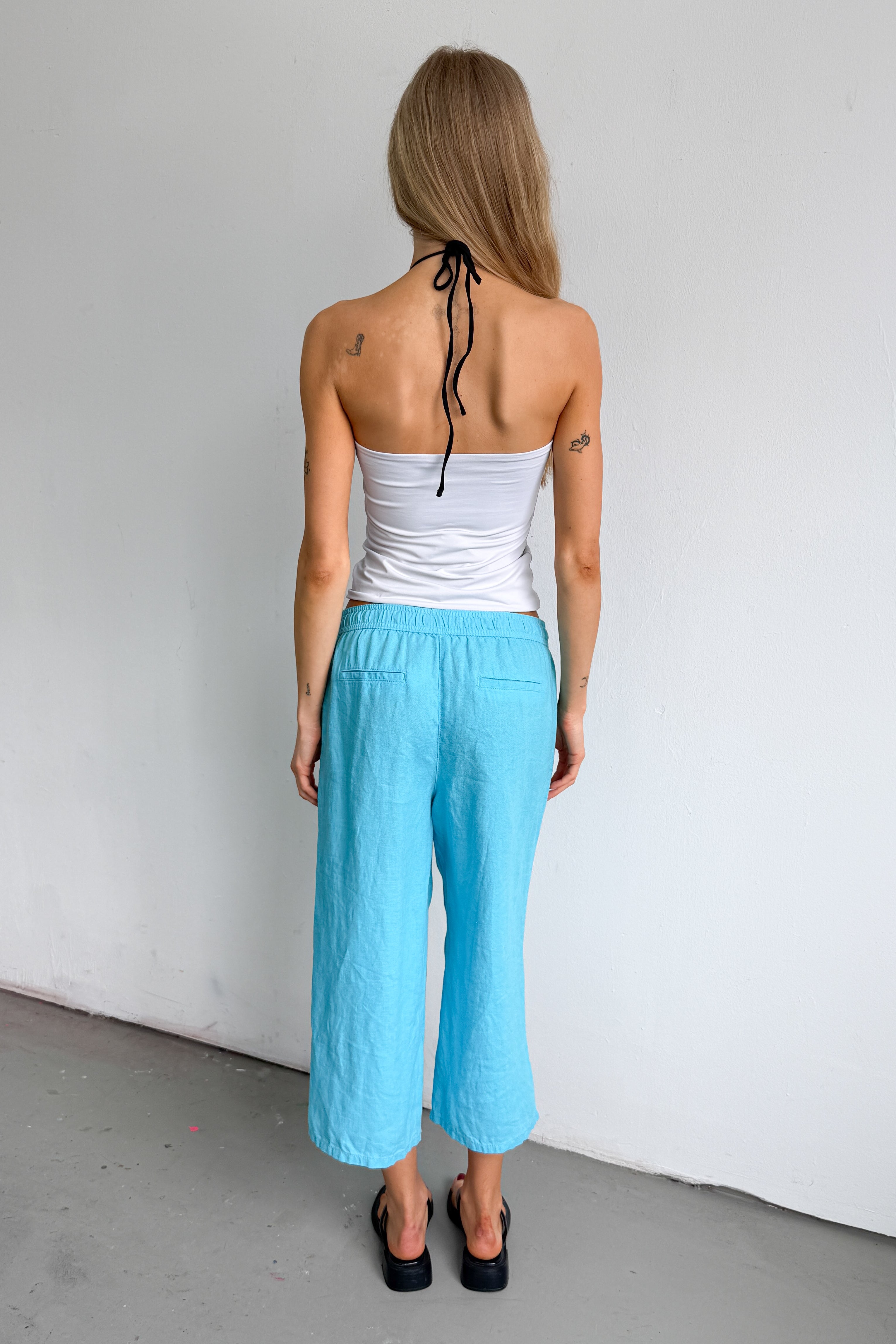 Turqouis Pants 100% Linen - Size M