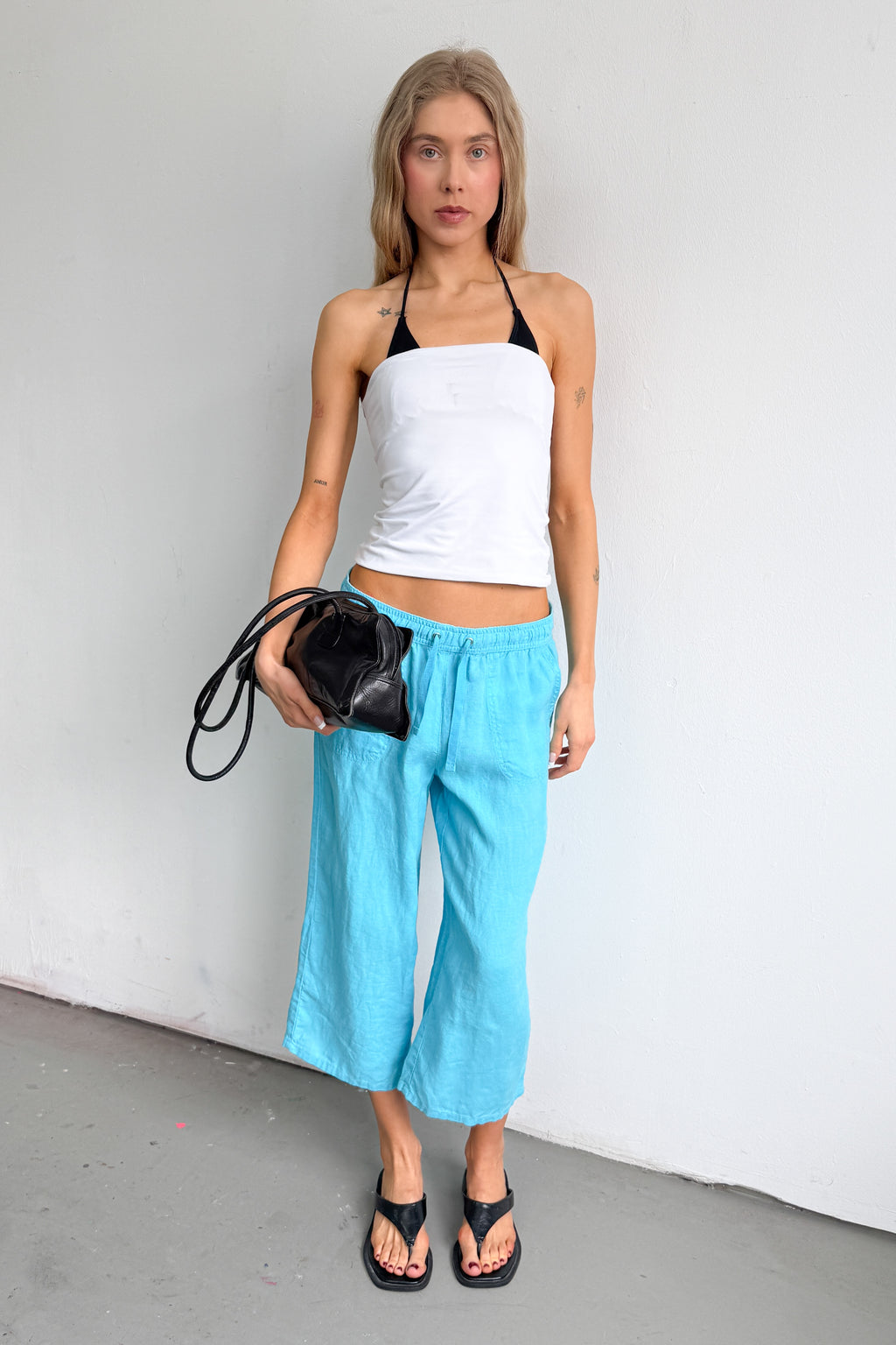 Turqouis Pants 100% Linen - Size M